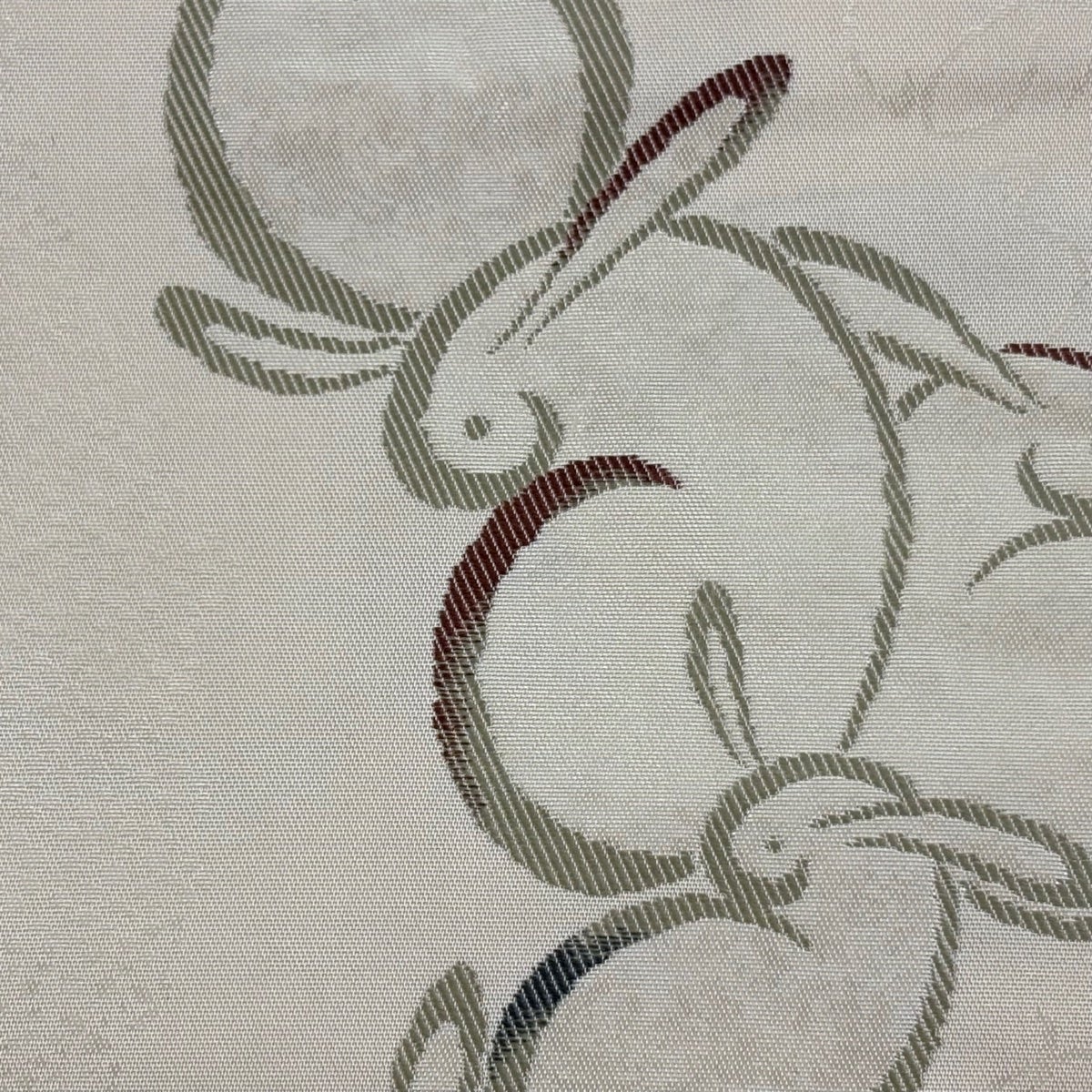 名古屋帯 秀品 うさぎ 箔 ベージュ 正絹｜中古・古着・リサイクル着物