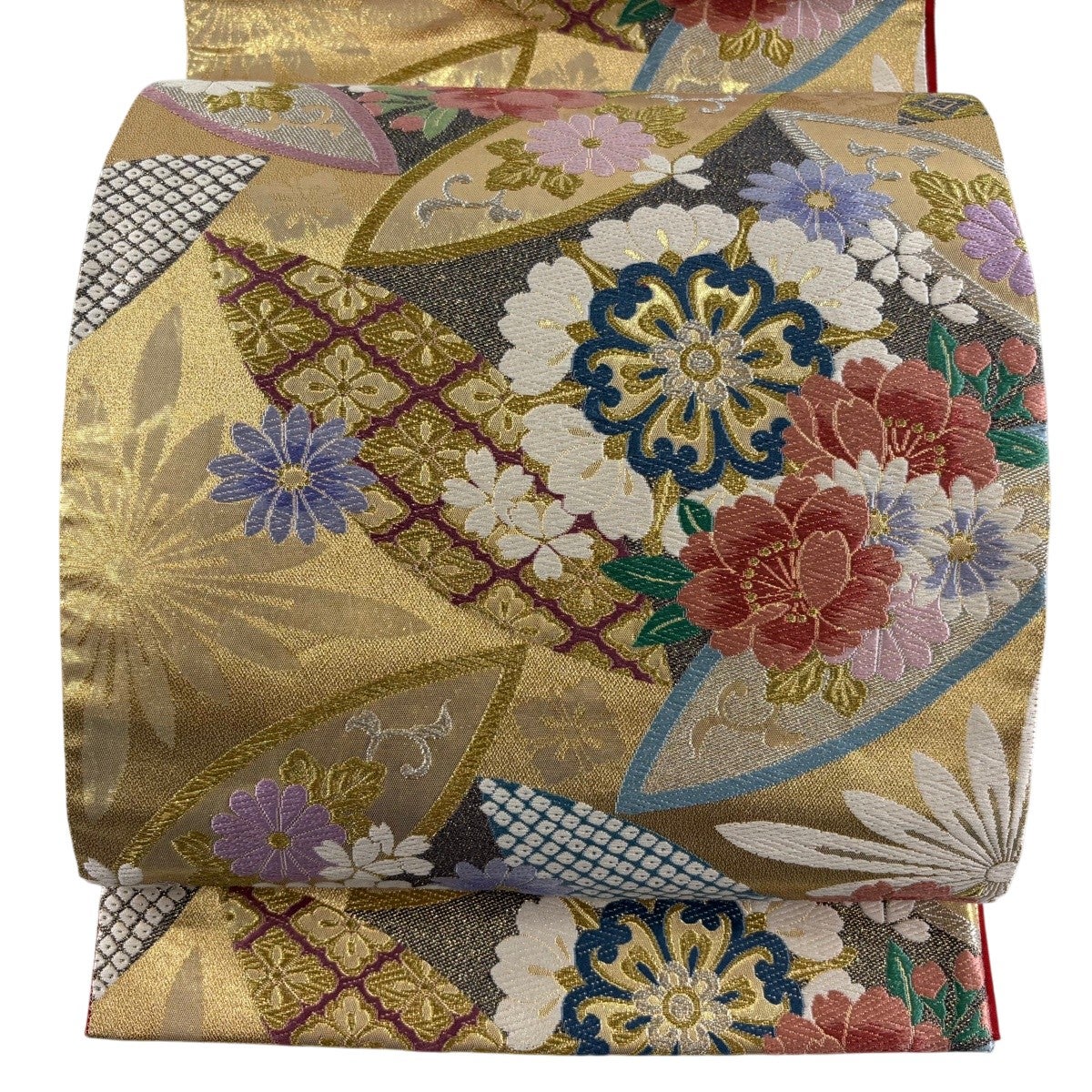 美品】 袋帯 名品 桐 華文 金糸 唐織 金色 六通 正絹｜中古・古着