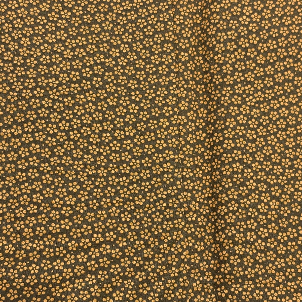 美品】 小紋 身丈170cm 裄丈67.5cm L 袷 斉藤三才 落款あり 小花 茶色