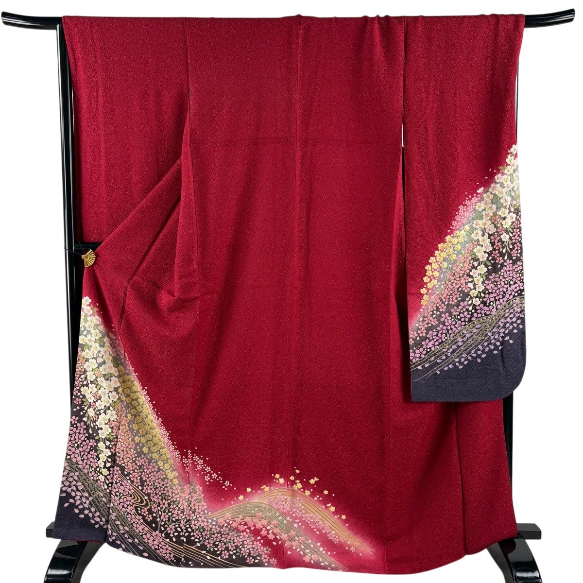 美品】 振袖 身丈166.5cm 裄丈64.5cm M 袷 落款あり 辻が花 金通し