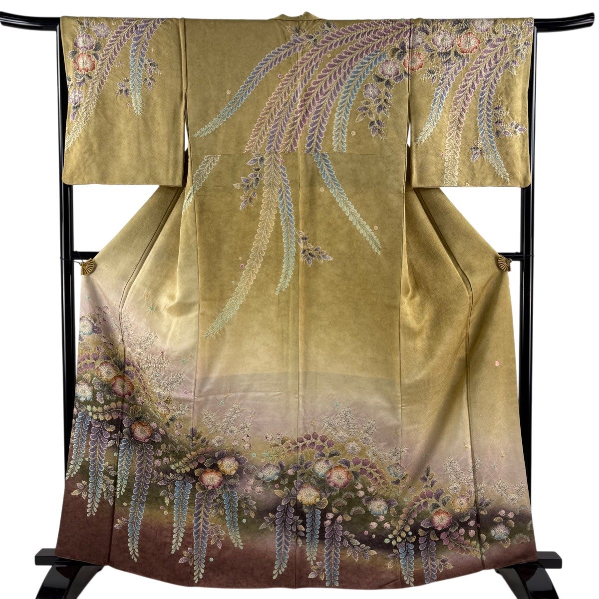 美品】 訪問着 身丈163cm 裄丈65.5cm M 袷 落款あり 辻が花 銀通し