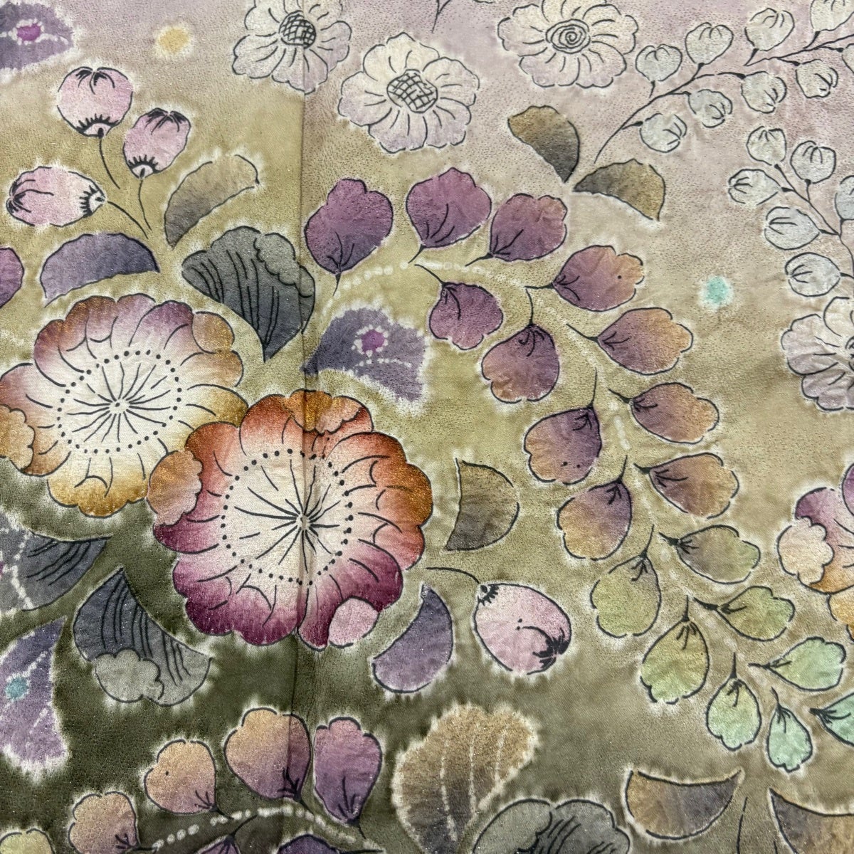 美品】 訪問着 身丈163cm 裄丈65.5cm M 袷 落款あり 辻が花 銀通し