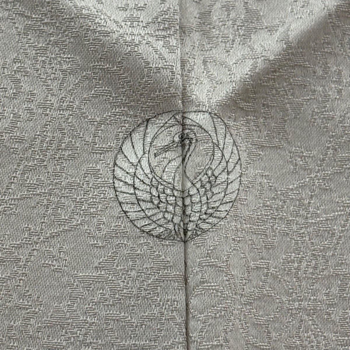 付下げ 身丈169.5cm 裄丈67cm M 袷 華文 地紋 金糸 刺繍 灰白 正絹