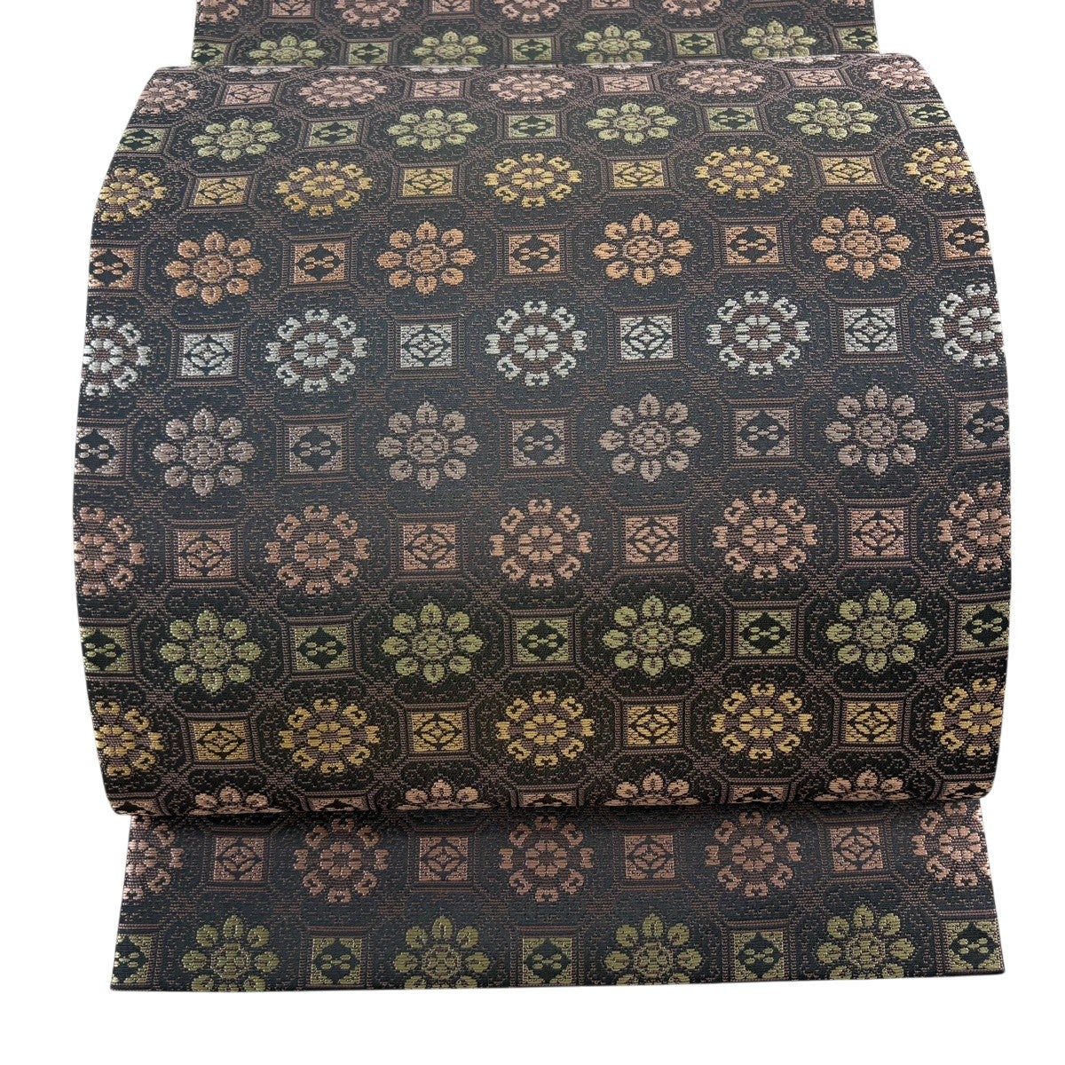 美品】 袋帯 逸品 華文 色紙 相良刺繍 箔 灰色 六通 正絹｜中古・古着