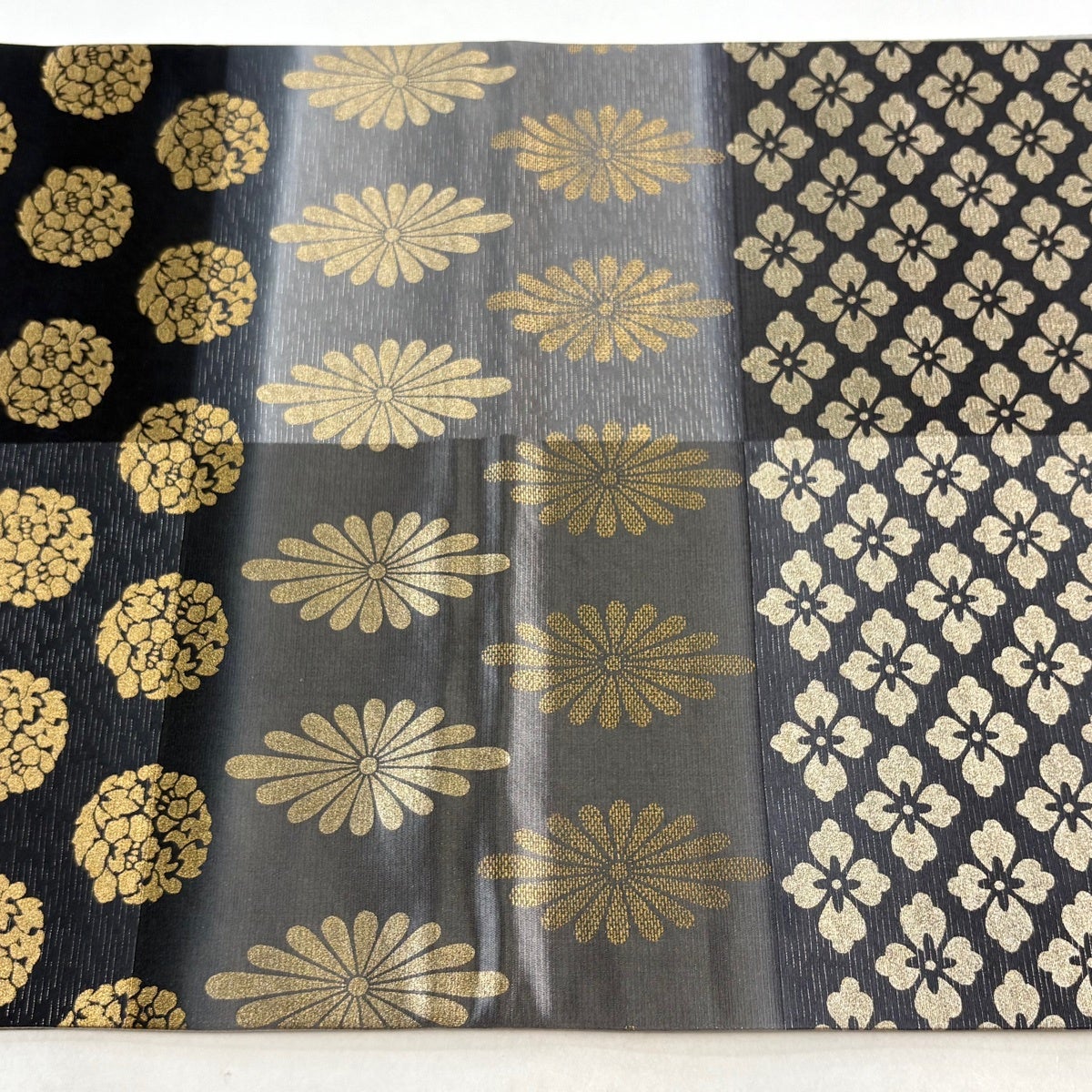 美品】 袋帯 名品 落款あり 一期一会 菊 花菱 金銀彩 ぼかし 灰色 六通