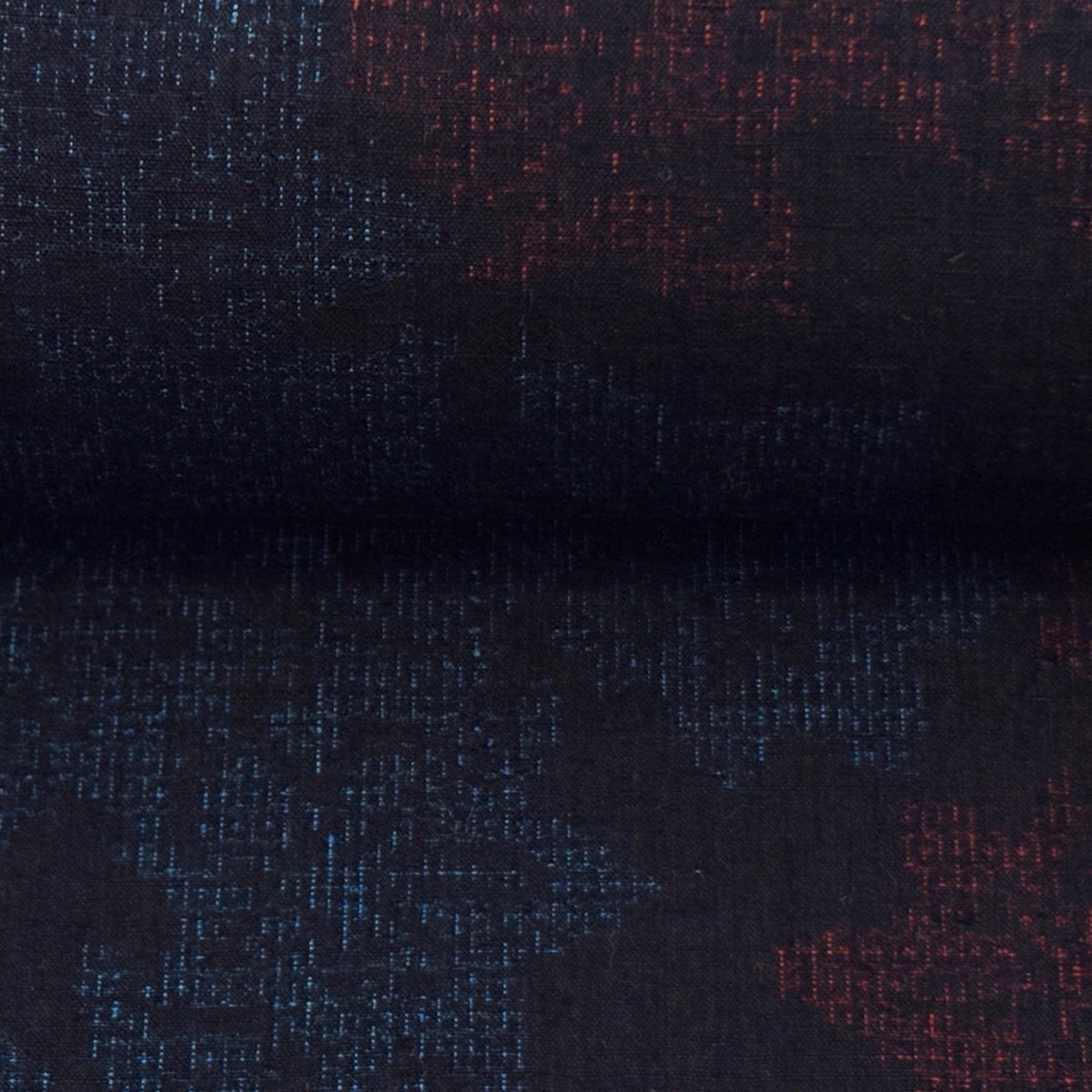 反物 逸品 本場結城紬 証紙有 楓 藍色 正絹｜中古・古着・リサイクル