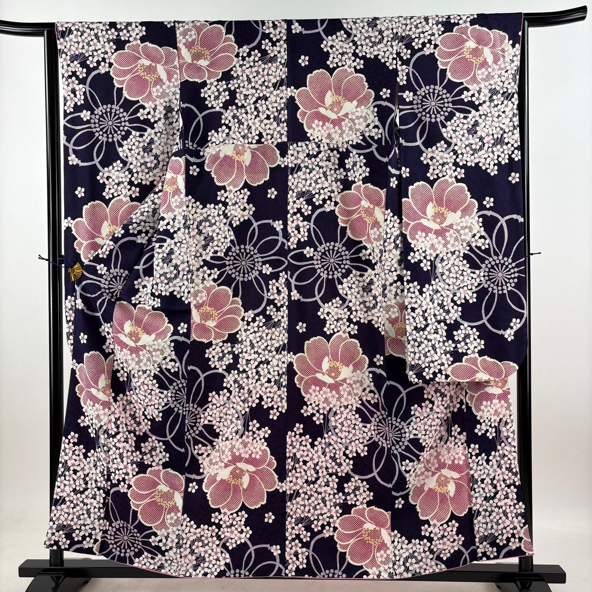 美品】 振袖 身丈159cm 裄丈65cm M 袷 袋帯フルセット やまと 草花