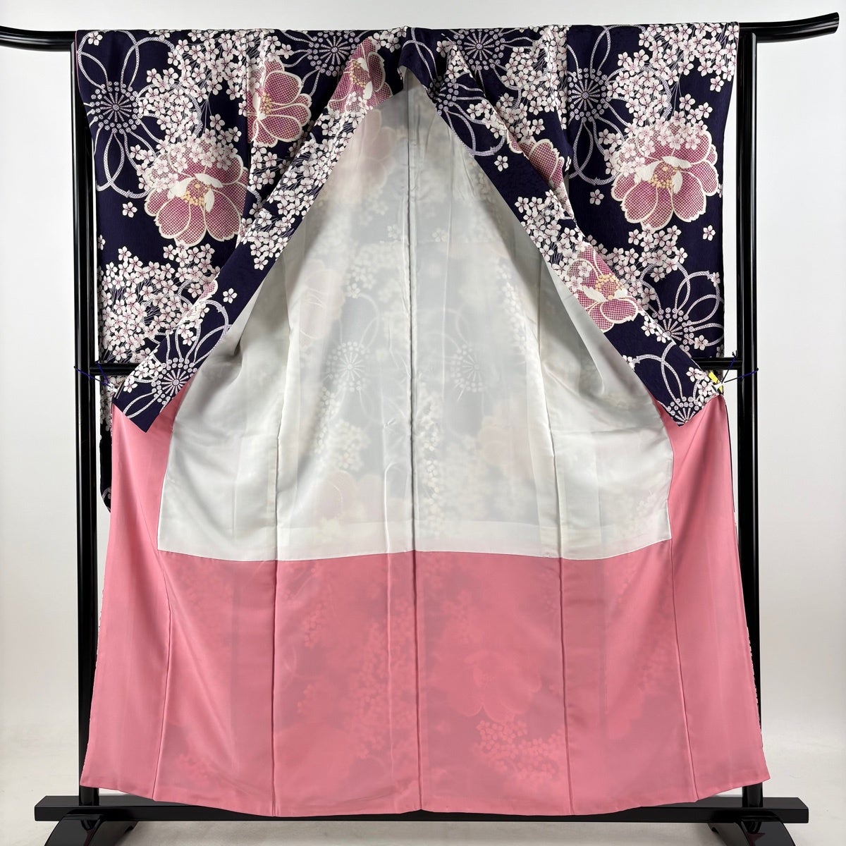 美品】 振袖 身丈159cm 裄丈65cm M 袷 袋帯フルセット やまと 草花