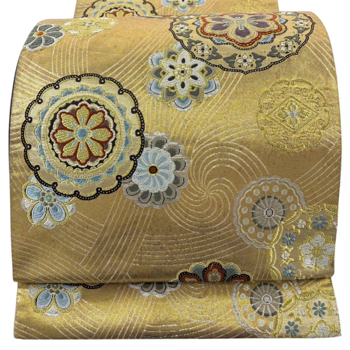 70%OFF 【美品】 袋帯 名品 皇帝貝紫 華文 草花 金糸 箔 金色 六通