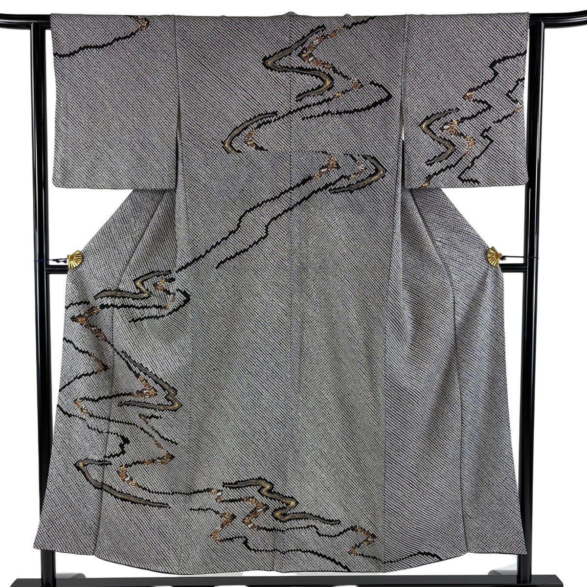 訪問着 身丈157cm 裄丈63cm S 袷 菊 総絞り 赤 正絹 秀品｜中古・古着