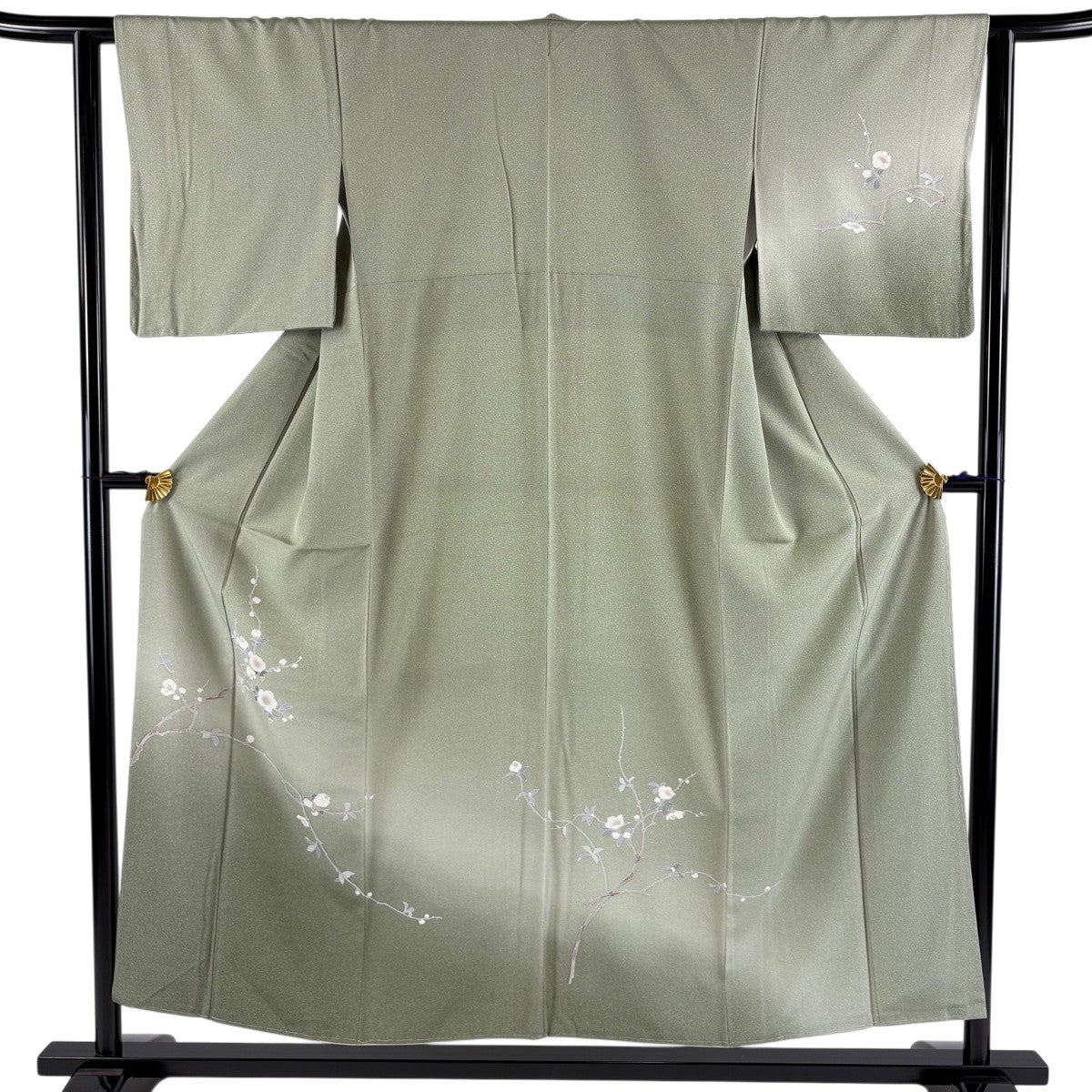 訪問着 身丈150cm 裄丈62cm 正絹 秀品 【中古】 訪問着 身丈150cm 裄丈62cm S 紗袷 すすき 金彩 灰桜 正絹 秀品｜中古