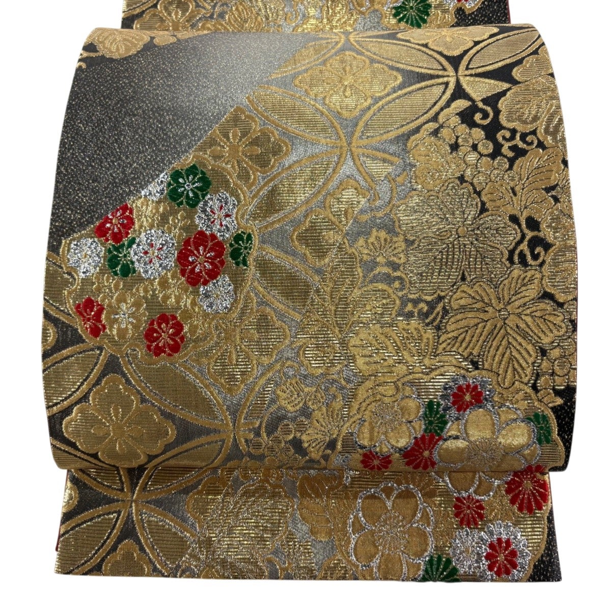 袋帯 秀品 華文 菊 金糸 箔 銀色 六通 正絹｜中古・古着・リサイクル