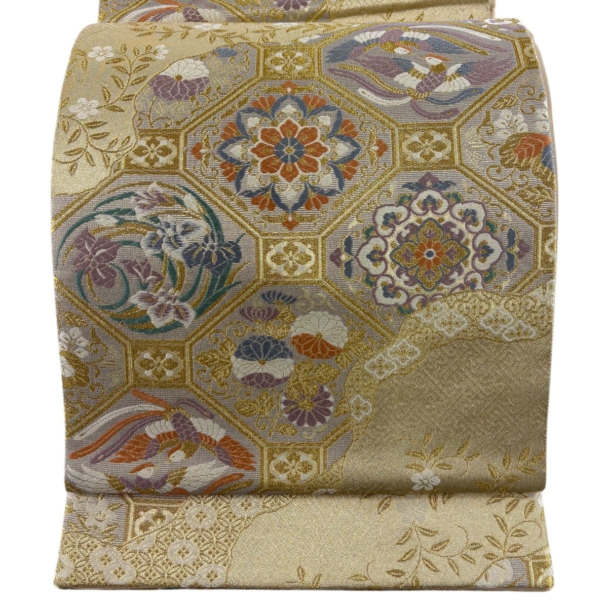 50%OFF 袋帯 秀品 蜀江華文 金銀糸 箔 金色 六通 正絹 K50｜中古・古着