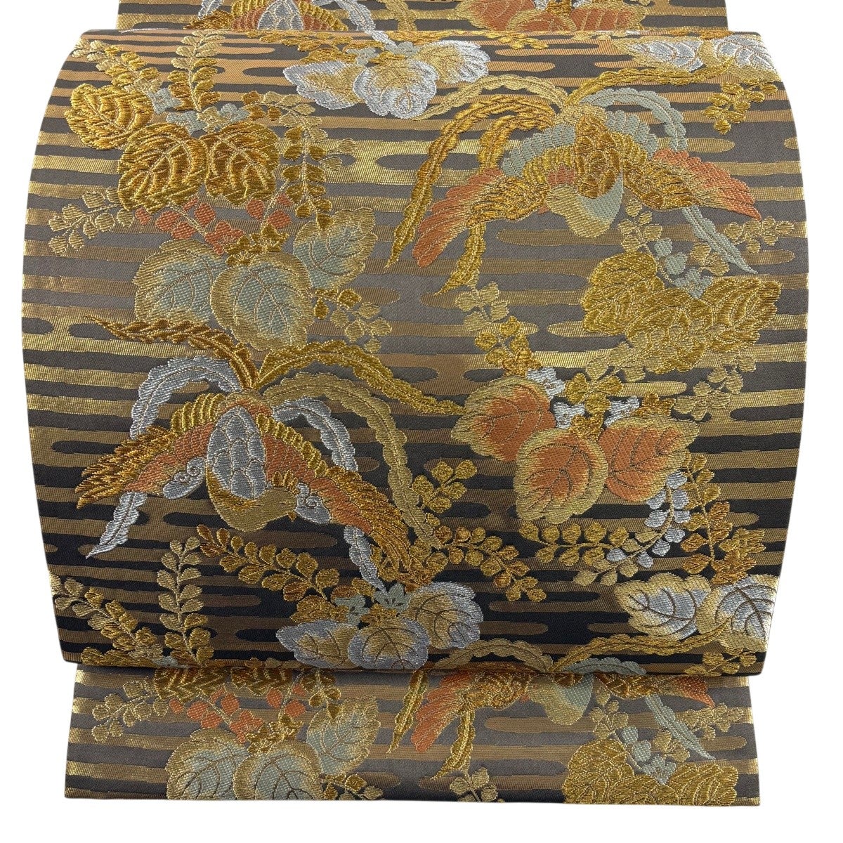 美品】 袋帯 名品 桐 華文 金糸 唐織 金色 六通 正絹｜中古・古着