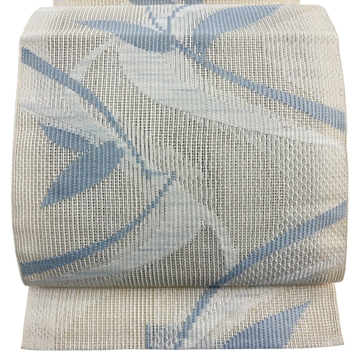 名古屋帯 秀品 夏帯 羅 八寸名古屋帯 松葉仕立て 枝葉 クリーム 正絹