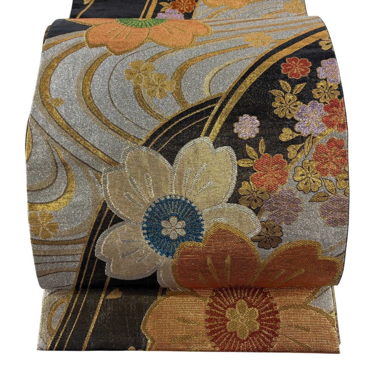 美品】 袋帯 逸品 北出与三郎 落款あり 本袋 正倉院幡垂文錦 金糸 箔