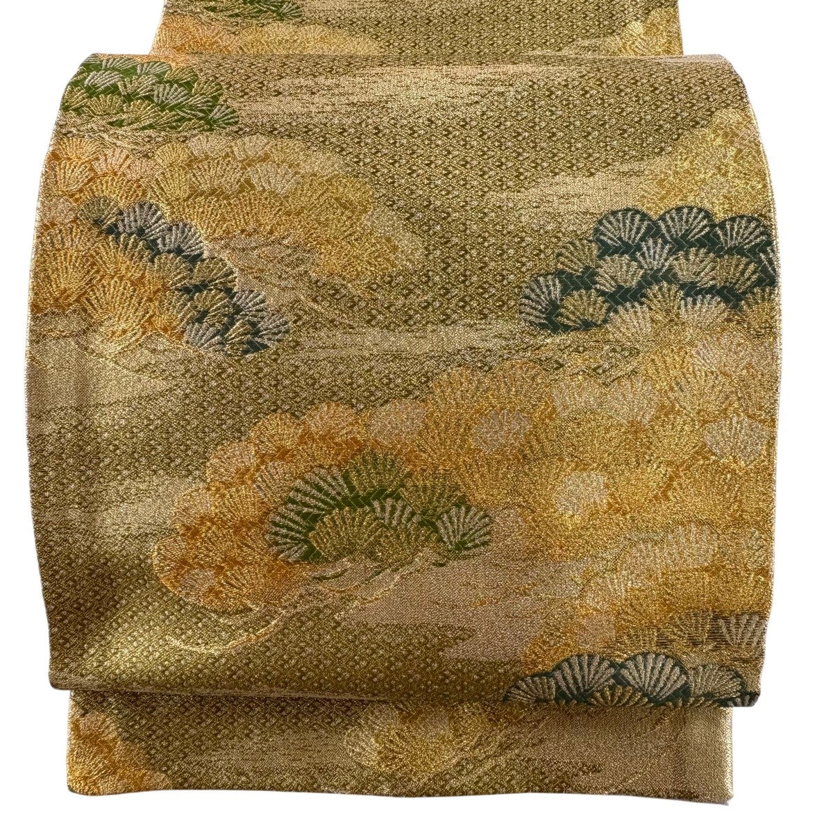 袋帯 秀品 鈴乃屋 華文 束ね熨斗 金糸 箔 金色 六通 正絹｜中古・古着