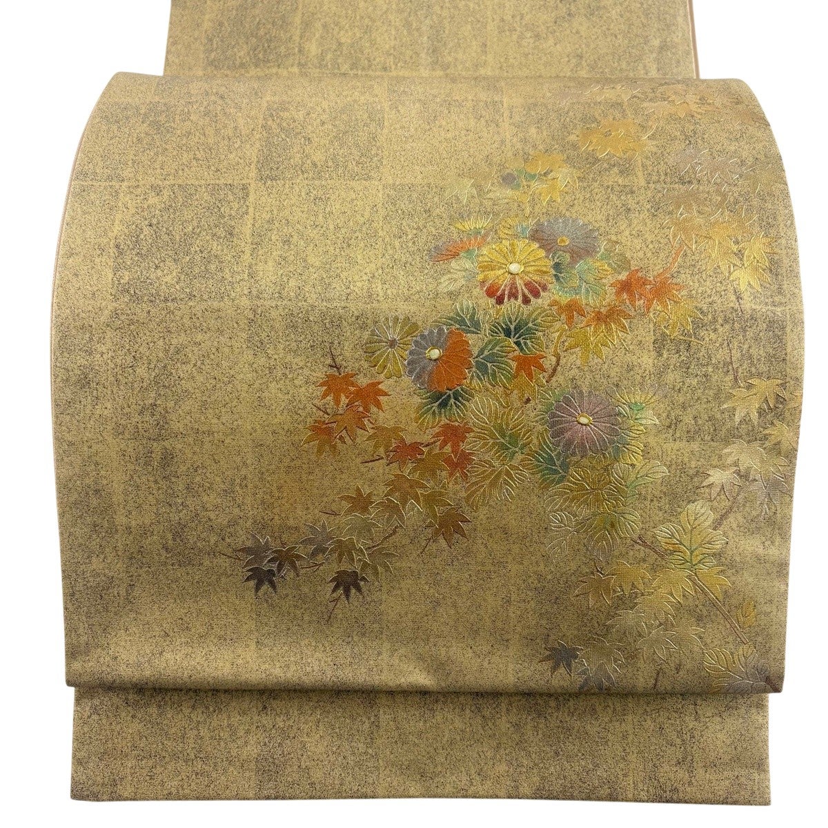 袋帯 秀品 やまと 草花 うさぎ 螺鈿 箔 紫 お太鼓柄 正絹｜中古・古着
