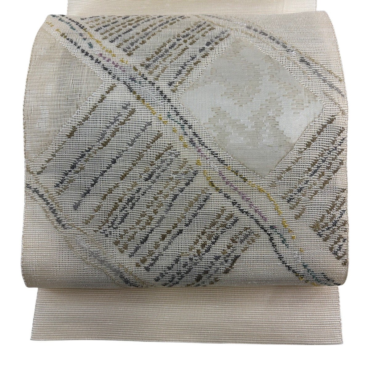 美品】 名古屋帯 名品 夏帯 絽 桜 地紋 灰色 正絹｜中古・古着