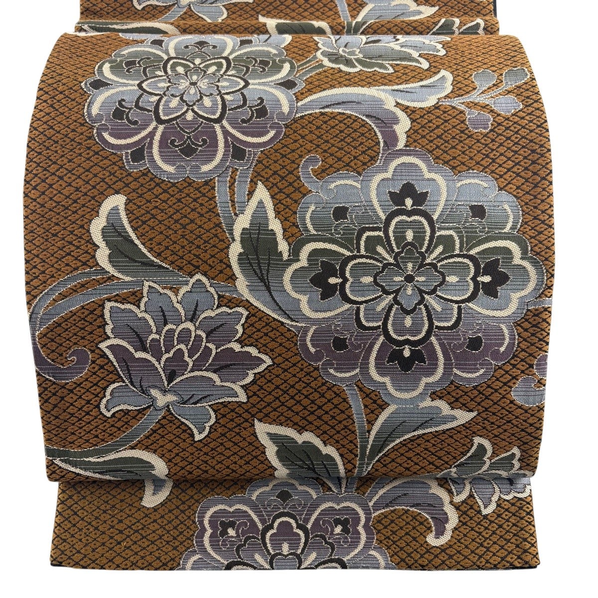袋帯 秀品 華文 花唐草 山吹茶色 六通 正絹｜中古・古着・リサイクル