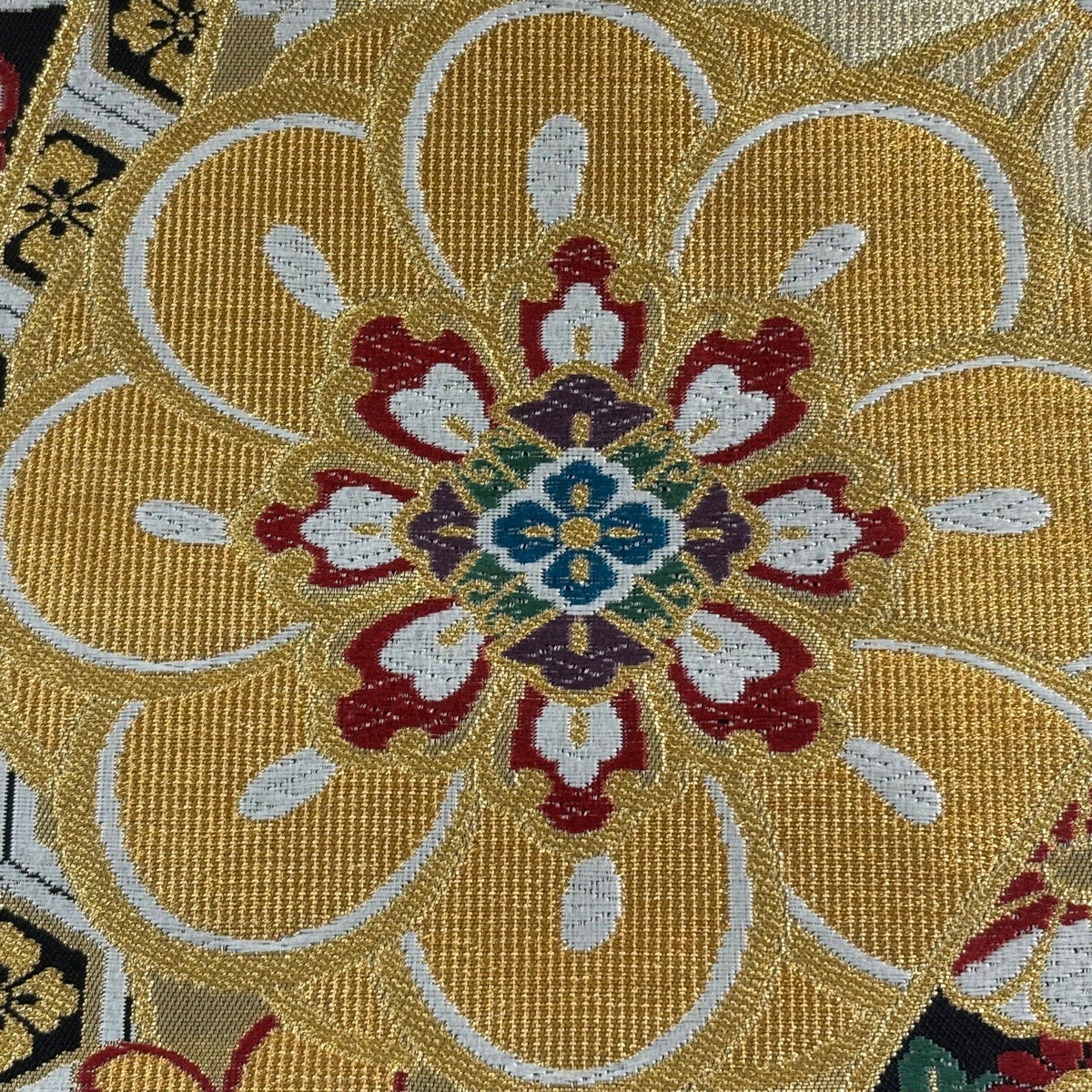 袋帯 秀品 鈴乃屋 華文 束ね熨斗 金糸 箔 金色 六通 正絹｜中古・古着