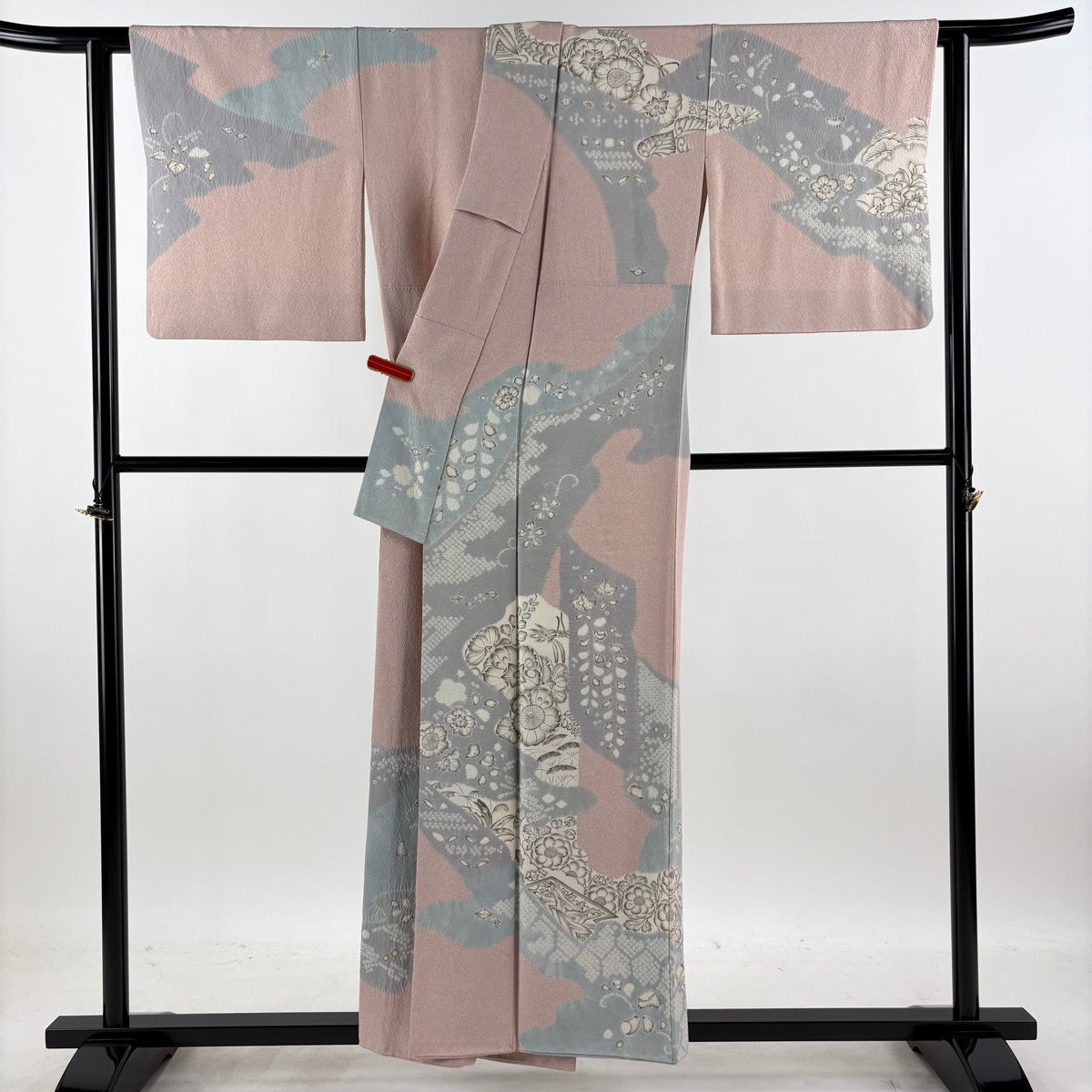 訪問着 身丈155cm 裄丈66cm M 袷 大脇一心 落款あり 辻が花 霞 絞り 薄