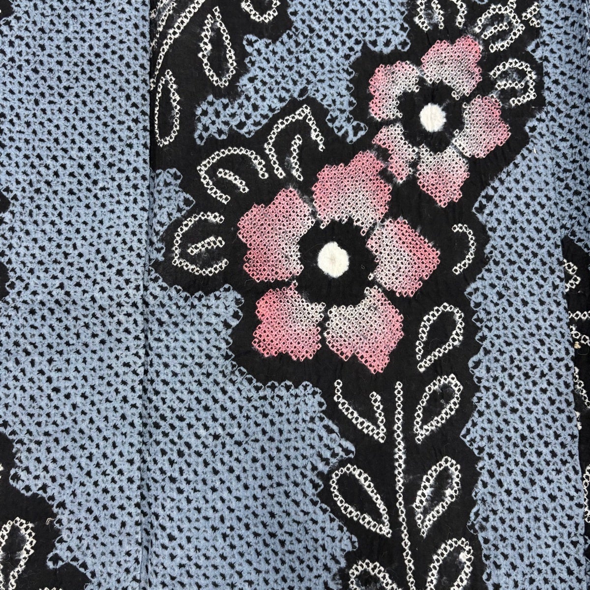 浴衣 身丈159cm 裄丈63cm S 草花 青灰色 綿 名品｜中古・古着
