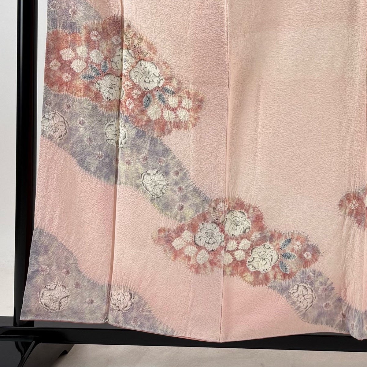 訪問着 身丈158.5cm 裄丈63cm S 袷 滝泰 落款あり 辻が花 薄ピンク