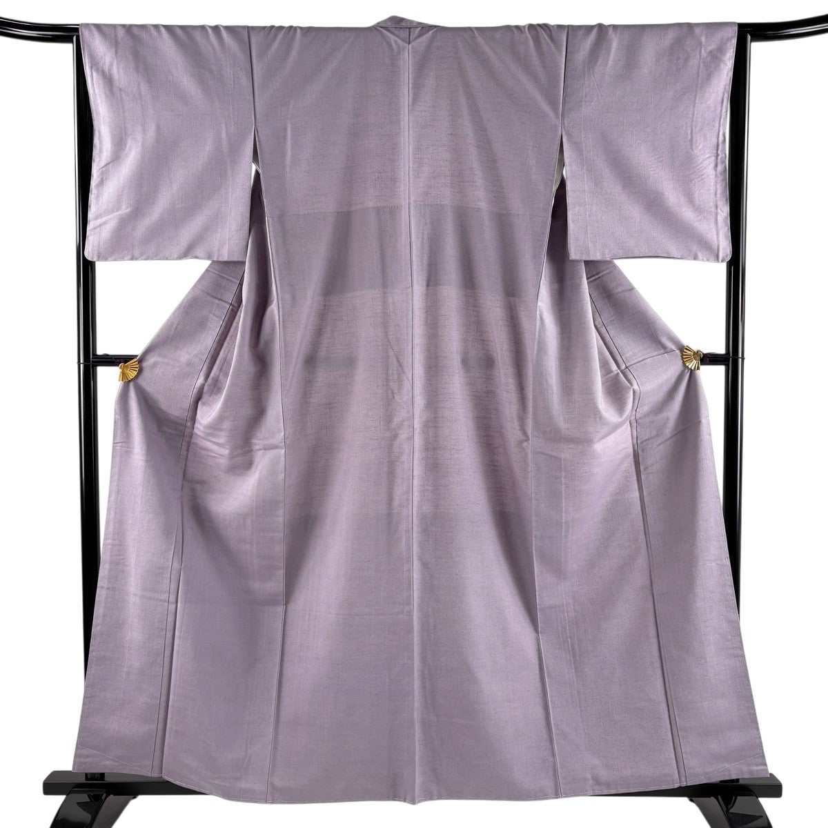 美品】 紬 身丈159.5cm 裄丈65.5cm M 袷 証紙あり 薄紫 正絹 秀品