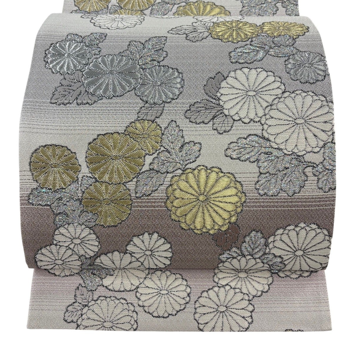 美品】 袋帯 秀品 夏帯 花鳥 蝶 金銀糸 箔 灰紫 六通 正絹｜中古・古着