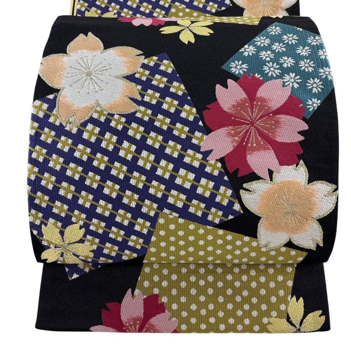 美品】 袋帯 秀品 華文 蝶 箔 金銀糸 金色 六通 正絹｜中古・古着