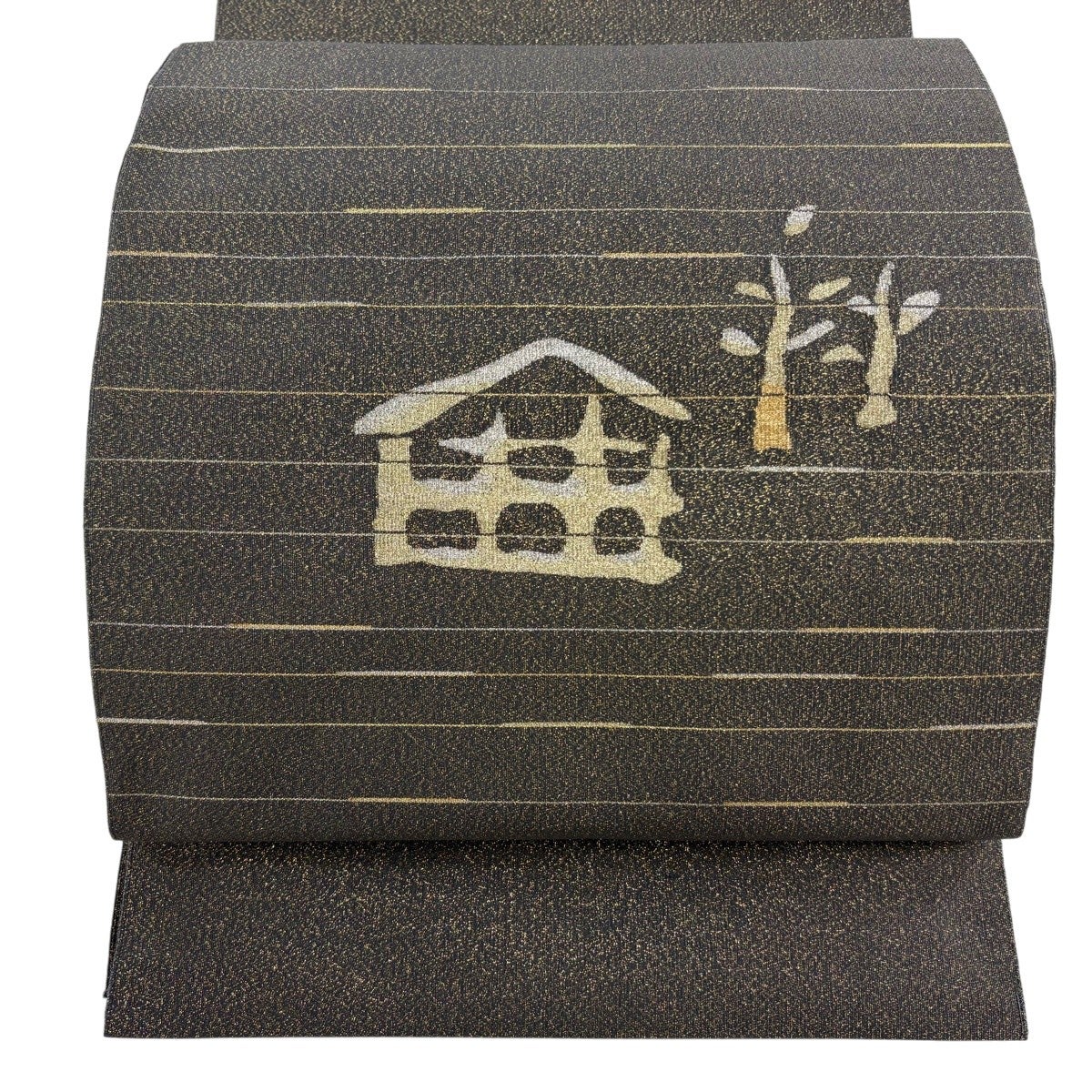 美品】 名古屋帯 秀品 証紙あり 八寸名古屋帯 松葉仕立て 博多織 格子