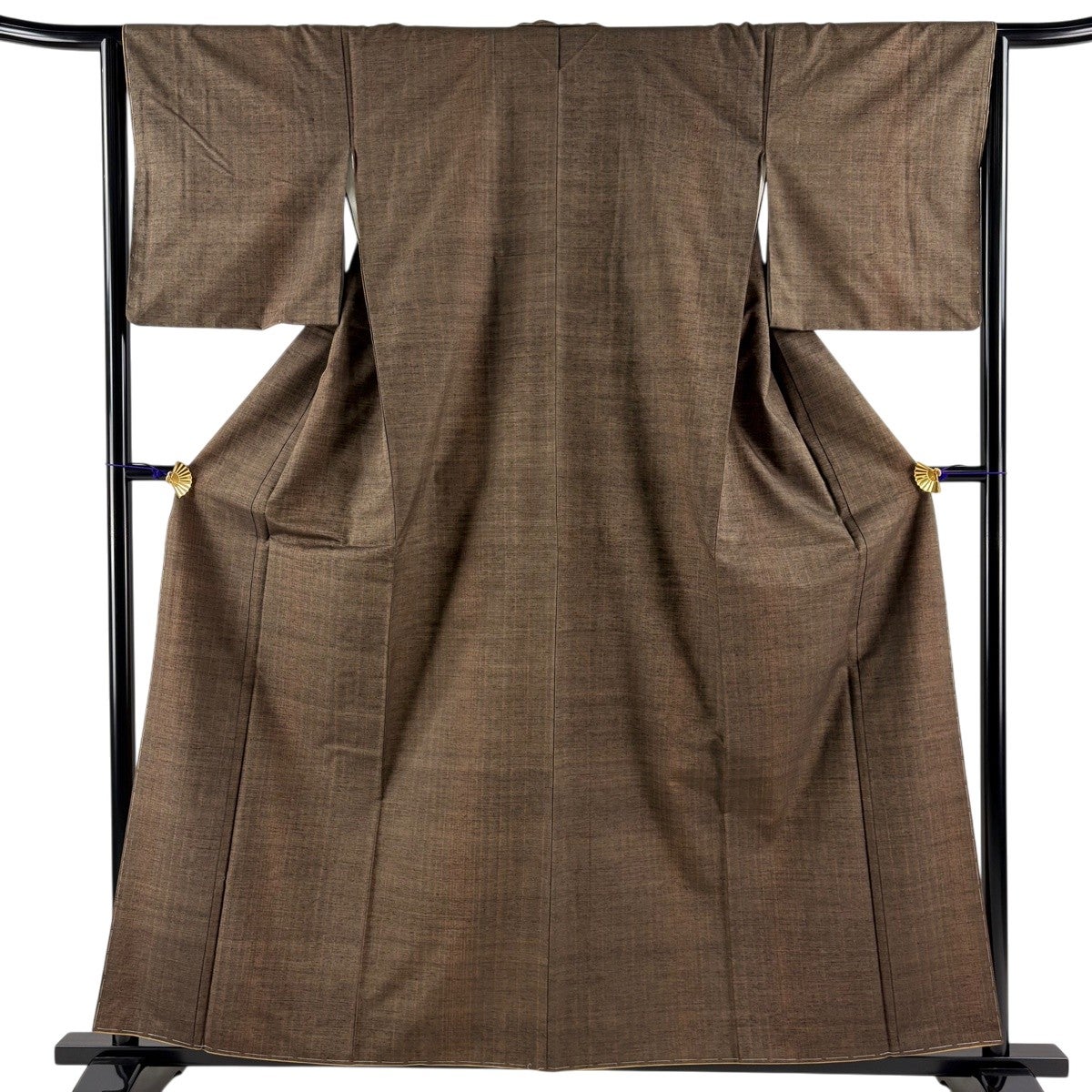 紬 美品 名品 身丈162cm 裄丈67cm 正絹 【中古】 紬 身丈162cm 裄丈67cm M 袷 縞 花織 紫 正絹 美品 逸品｜中古・古着