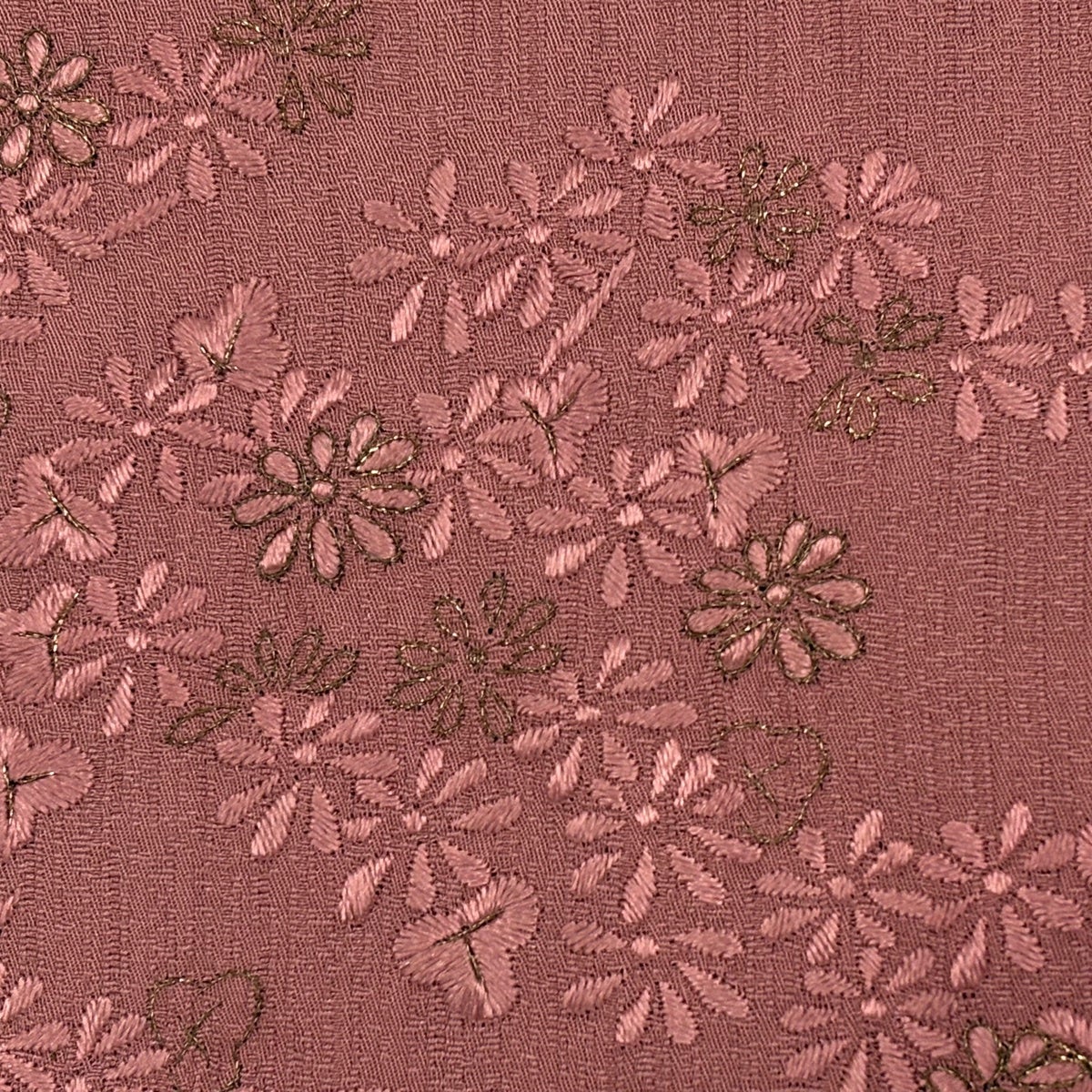 訪問着 身丈159cm 裄丈66.5cm M 袷 花 流水 刺繍 金糸 ピンクベージュ