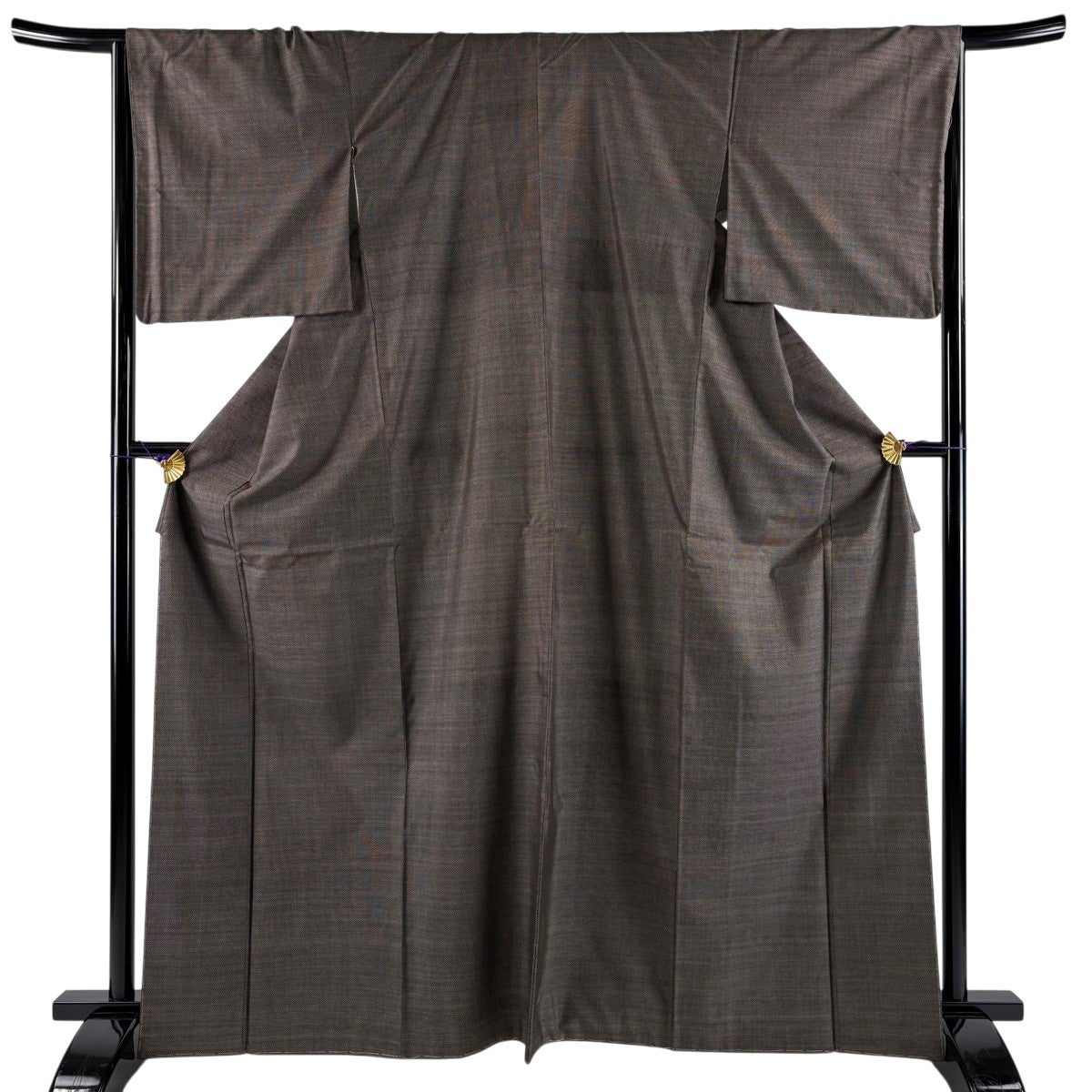 紬 身丈166cm 裄丈66.5cm M 袷 焦茶色 正絹 秀品｜中古・古着