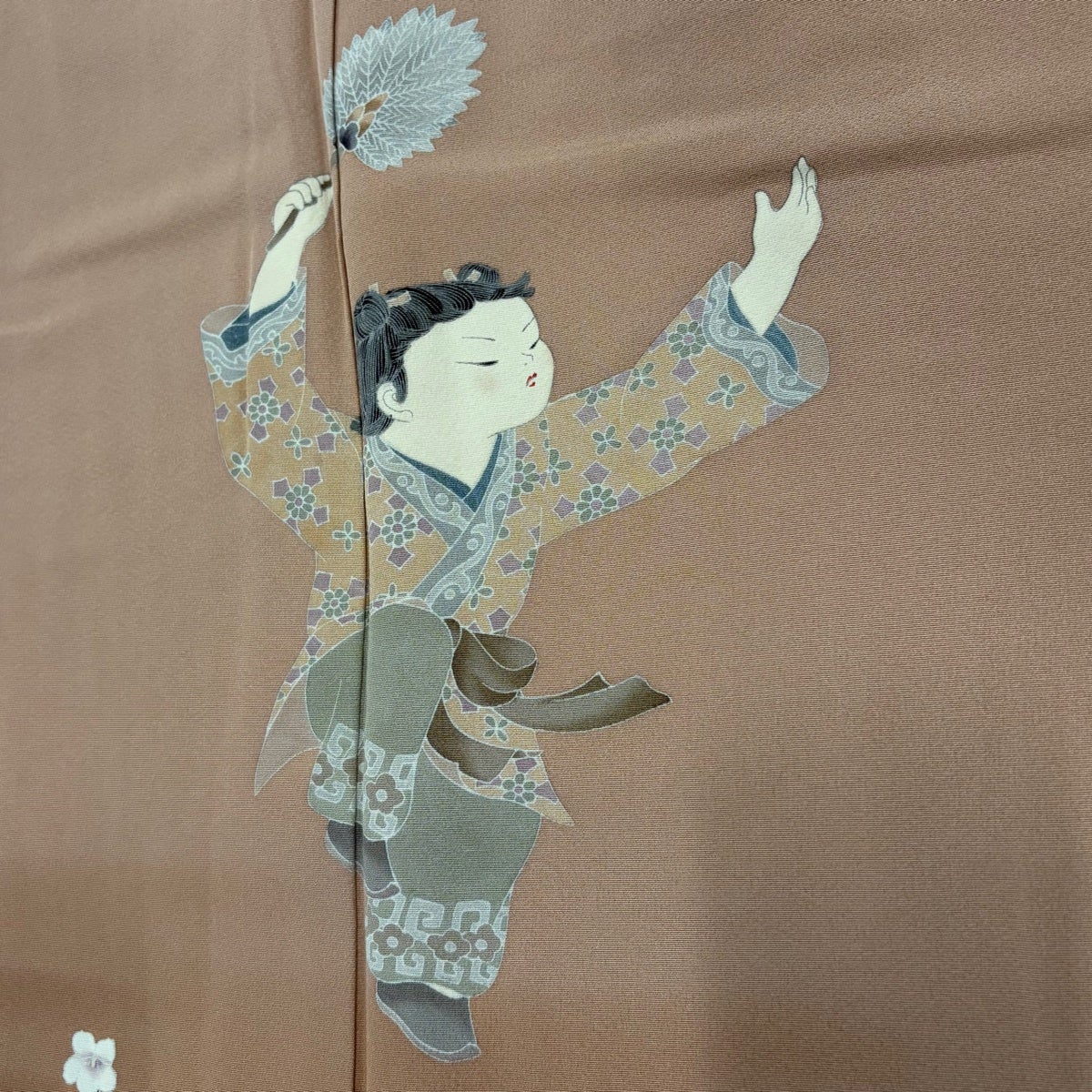 訪問着 身丈161.5cm 裄丈64.5cm M 袷 関口遼一 落款あり 童 蝶 ぼかし