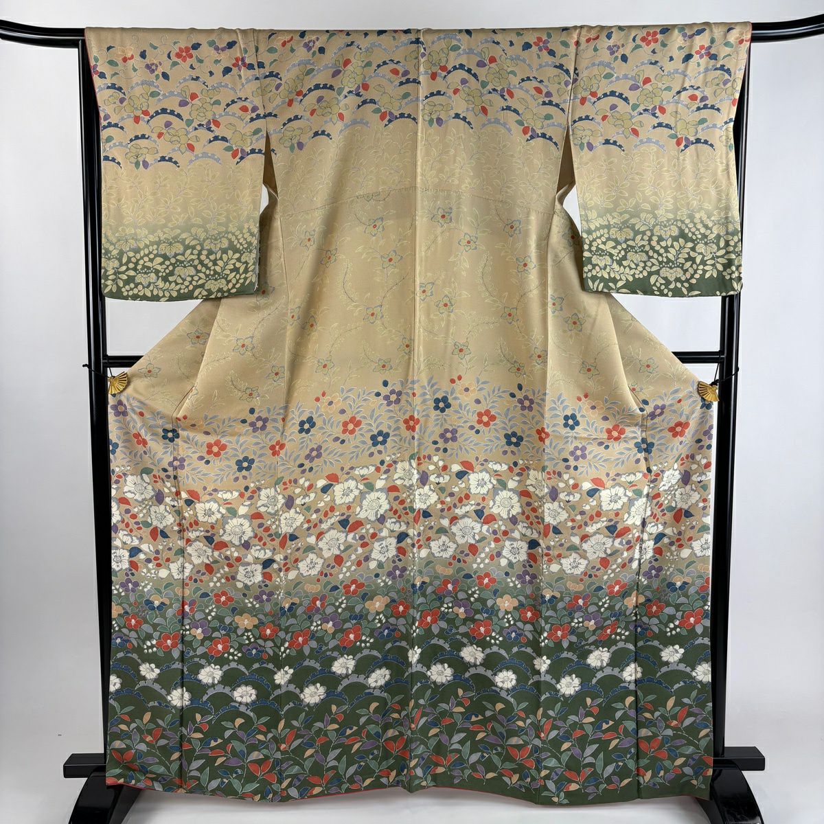 訪問着 身丈161cm 裄丈66.5cm M 袷 やまと 落款あり 辻が花柄 ぼかし