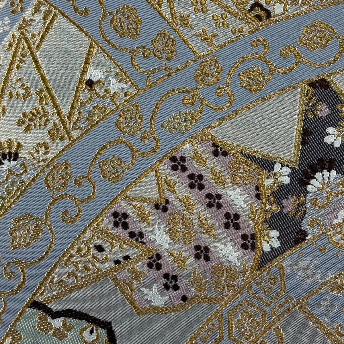 美品】 袋帯 逸品 北出与三郎 落款あり 本袋 正倉院幡垂文錦 金糸 箔