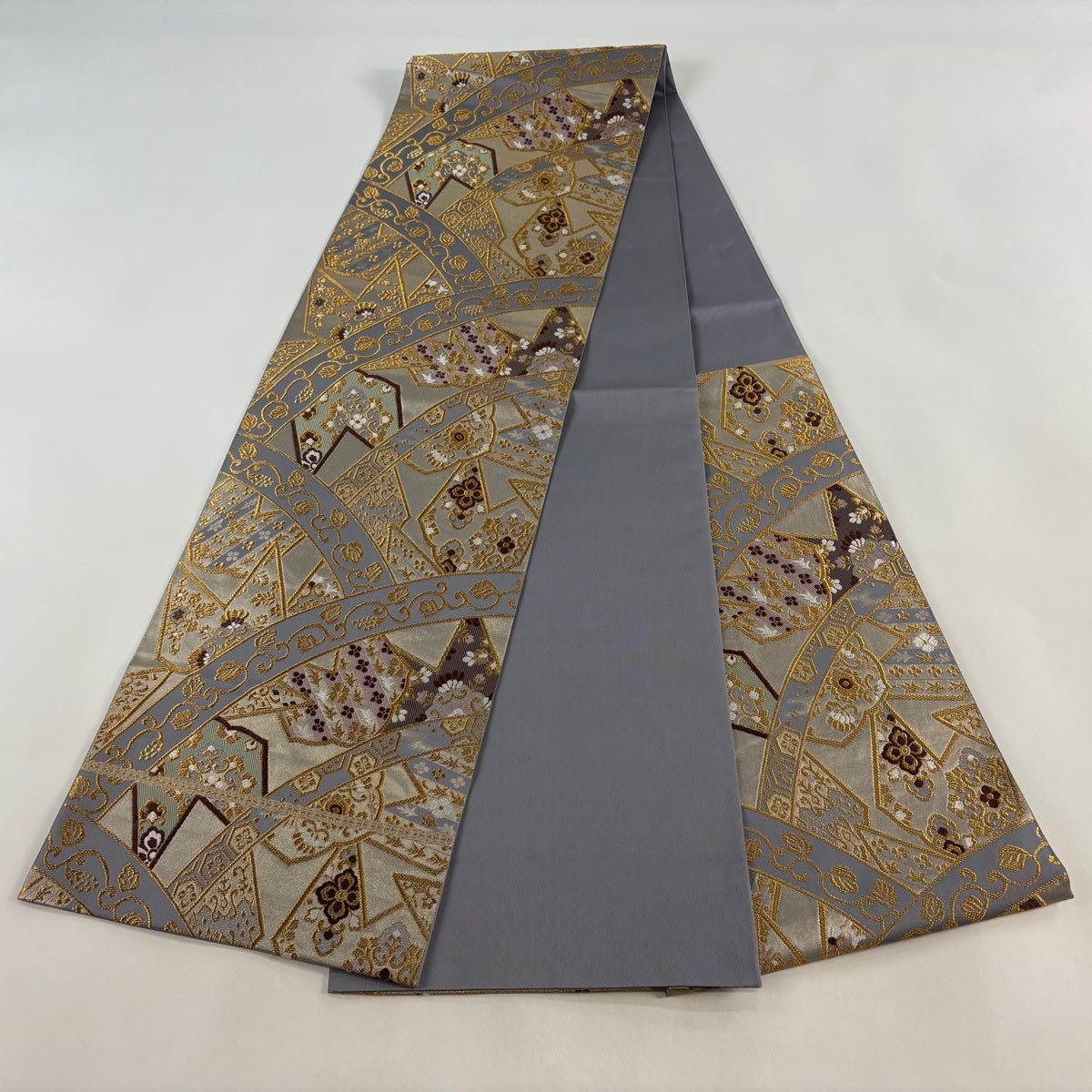 美品】 袋帯 逸品 北出与三郎 落款あり 本袋 正倉院幡垂文錦 金糸 箔