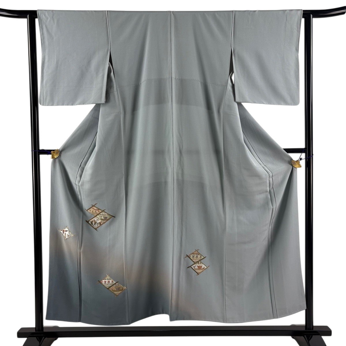 50%OFF 付下げ 身丈156cm 裄丈62cm S 袷 鳥 霞 金彩 青灰色 正絹 秀品 50%OFF 付下げ 身丈156cm 裄丈62cm S 袷 鳥 霞 金彩 青灰色 正絹 秀品