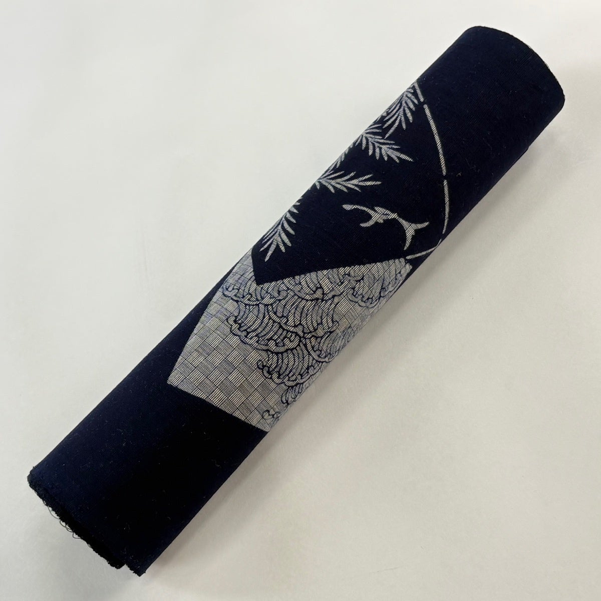 反物 優品 浴衣 藍染 色紙 草花 紺色 綿｜中古・古着・リサイクル着物