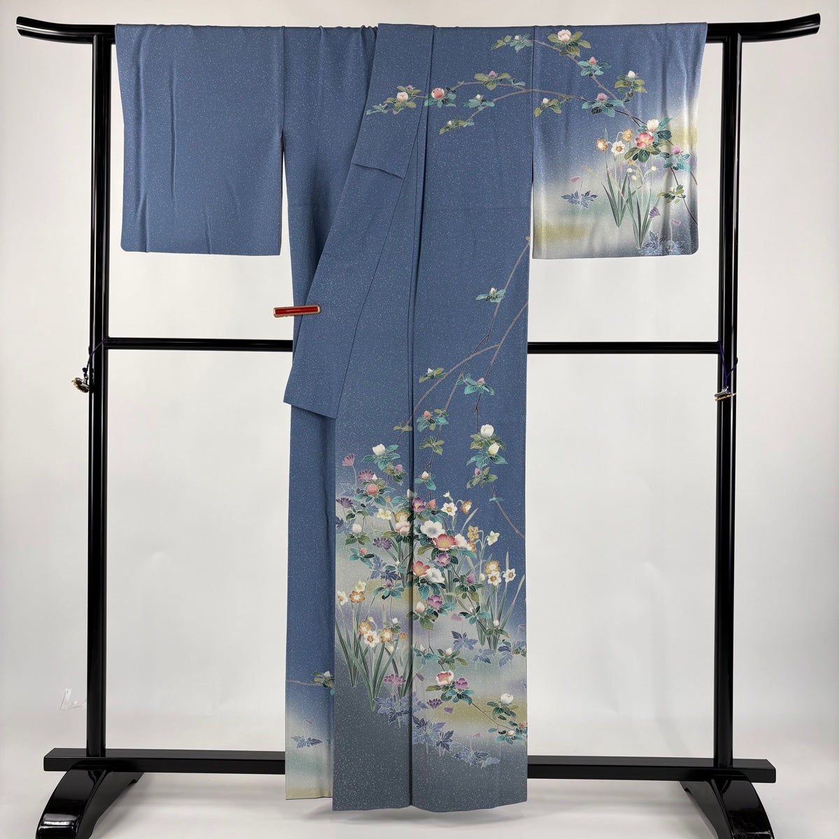 訪問着 身丈157cm 裄丈66cm M 袷 松本健一 京加賀友禅 落款あり 草花
