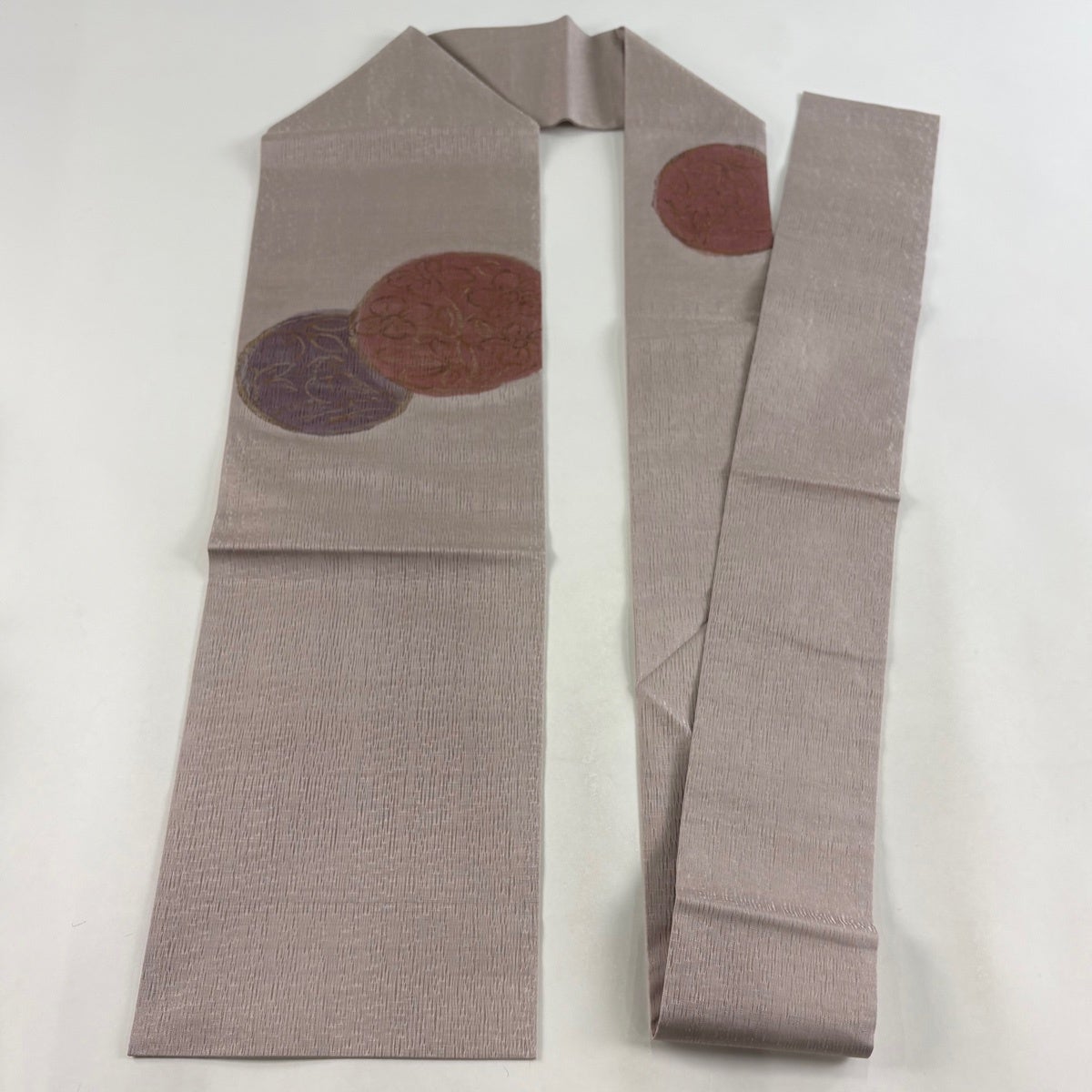 名古屋帯 秀品 夏帯 草花 金銀糸 灰紫 正絹｜中古・古着・リサイクル