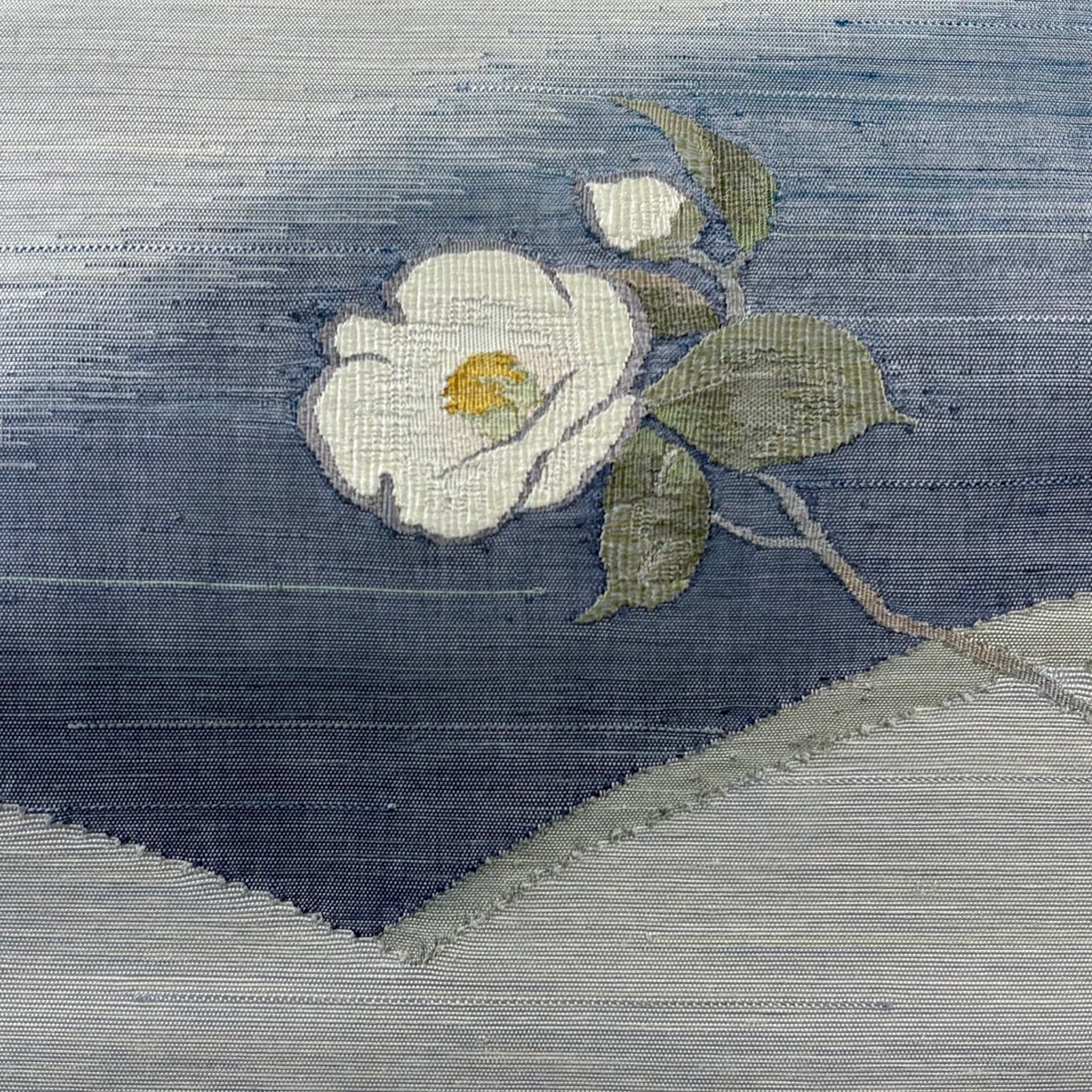 4-3 名古屋帯 八寸 美品 正絹 着物 松葉仕立て 紬 美品】 名古屋帯 秀品 八寸名古屋帯 松葉仕立て 紬地 やまと 椿 金糸