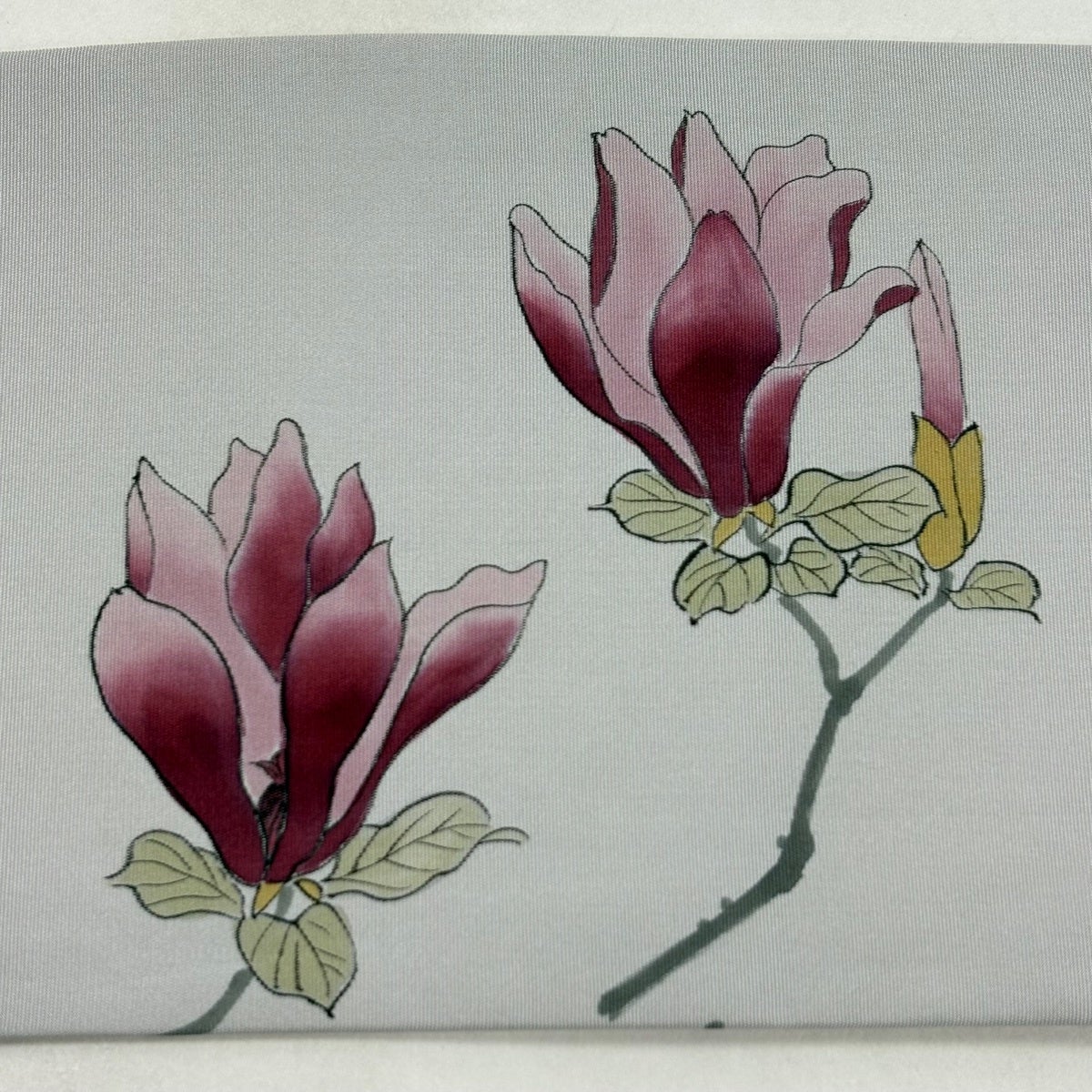 名古屋帯 秀品 枝花 鳥 灰色 正絹｜中古・古着・リサイクル着物通販