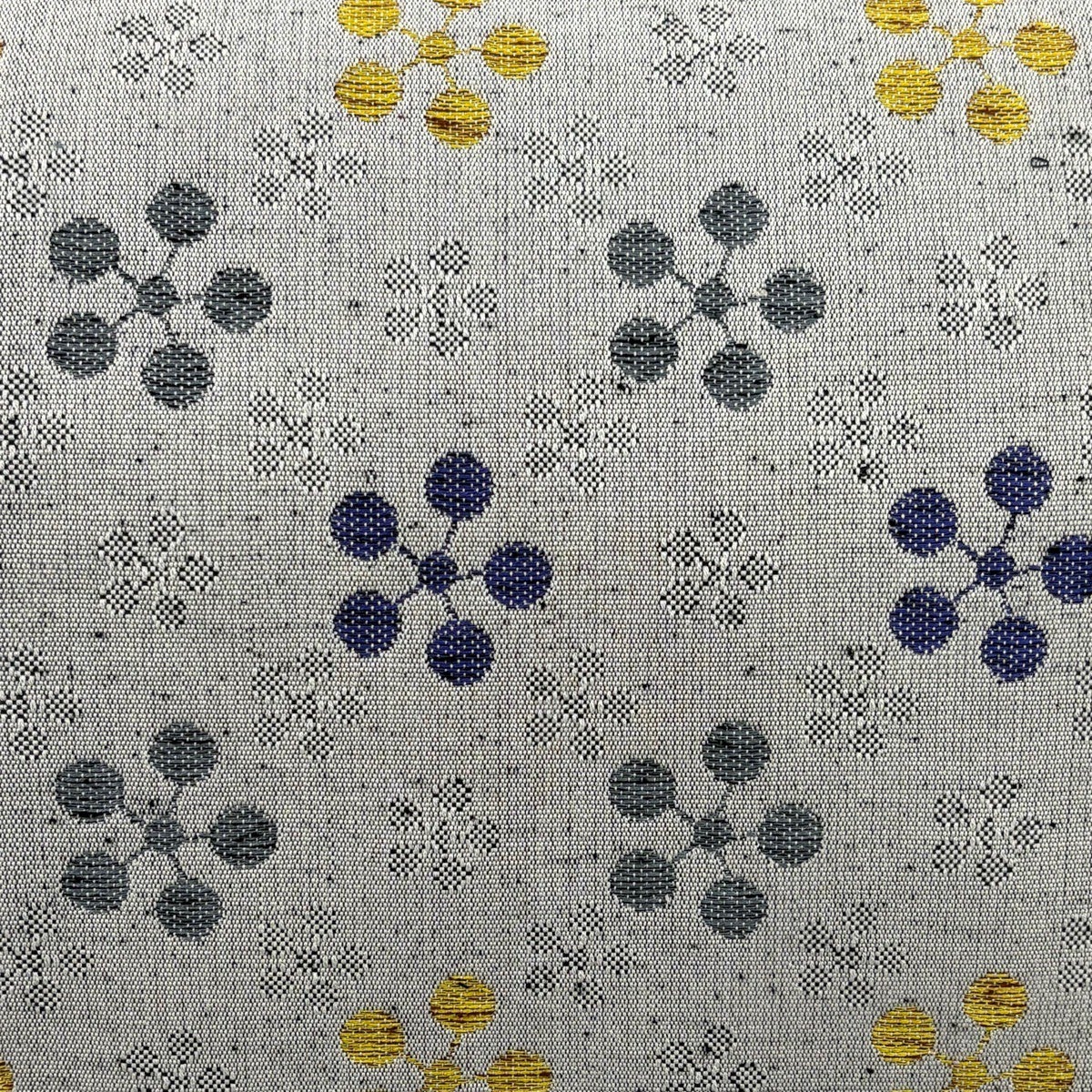 美品】 名古屋帯 秀品 松葉仕立て 八寸名古屋帯 梅鉢 灰色 正絹｜中古