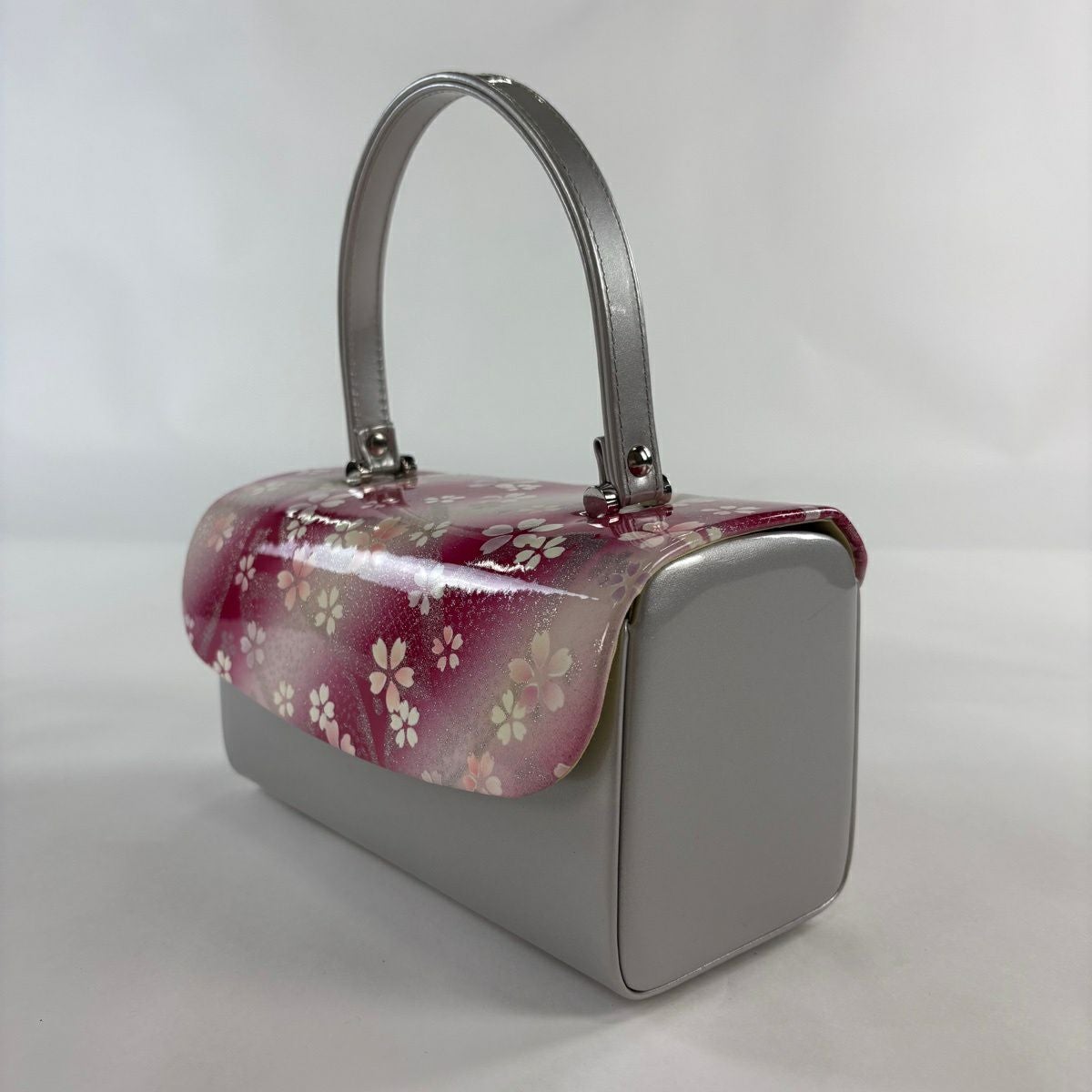 在庫一掃】 【美品】和装バッグ 優品 フォーマル 桜 鹿の子柄 箔 濃