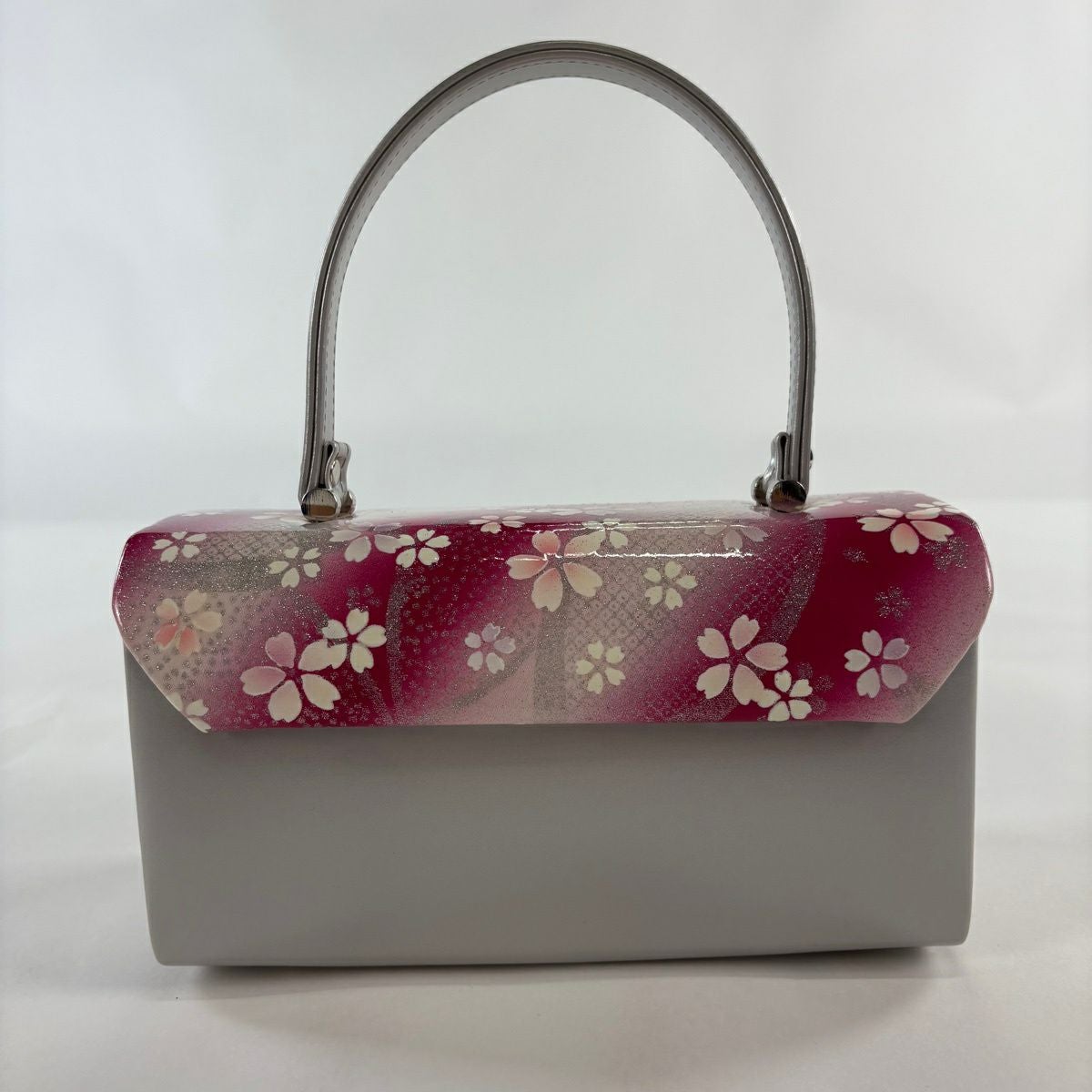 在庫一掃】 【美品】和装バッグ 優品 フォーマル 桜 鹿の子柄 箔 濃