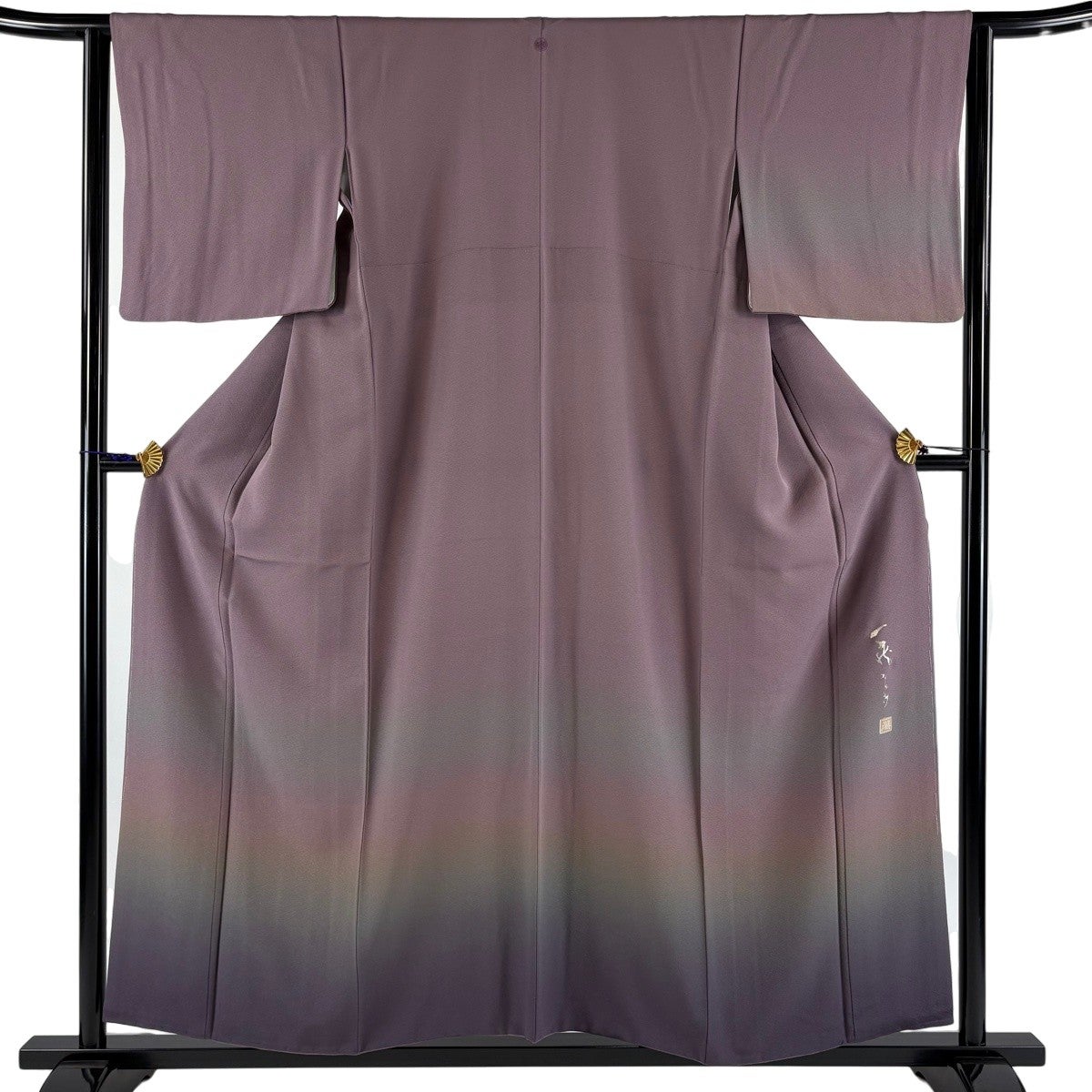 付下げ 身丈163.5cm 裄丈66cm 正絹 秀品 【中古】 美品】 付下げ 身丈163.5cm 裄丈67cm M 袷 落款あり ねずみ 筍 刺繍