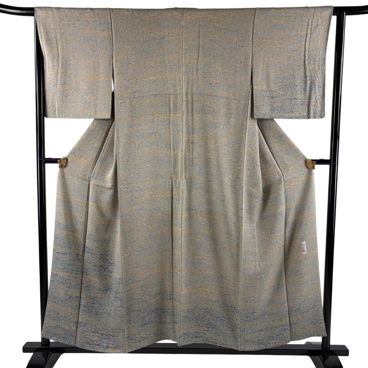 美品】 付下げ 身丈153.5cm 裄丈63cm S 袷 陶彩染 幾何学模様 灰茶